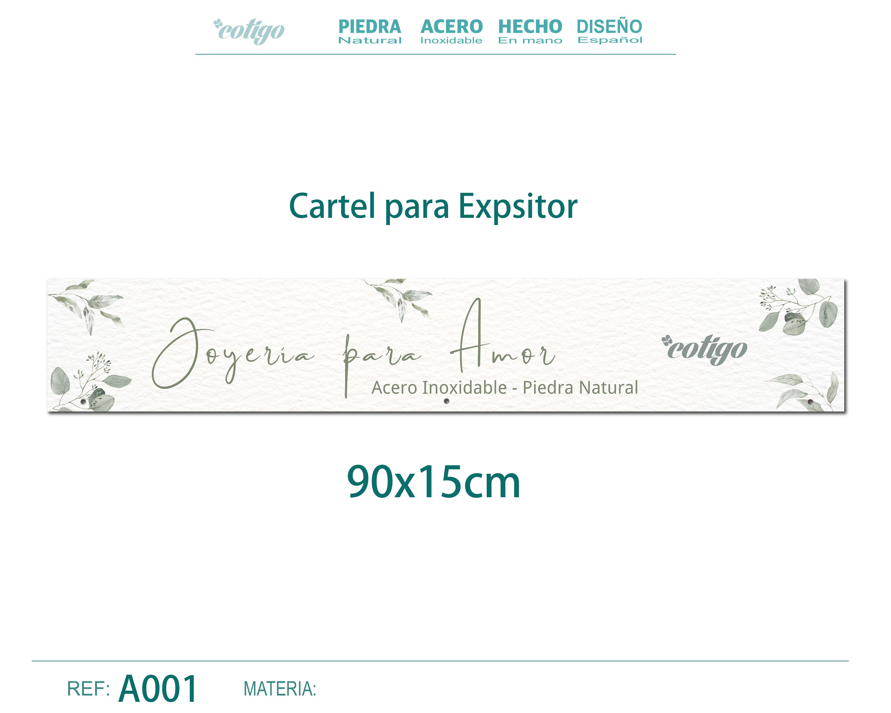 Cartel de Expositor 90*15CM