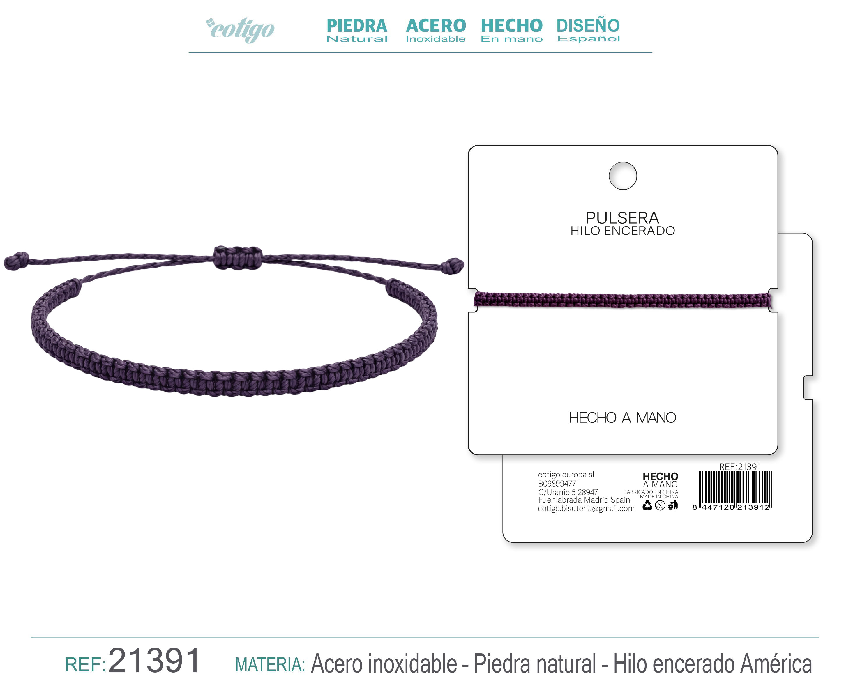 PULSERA HILO ENCERADO