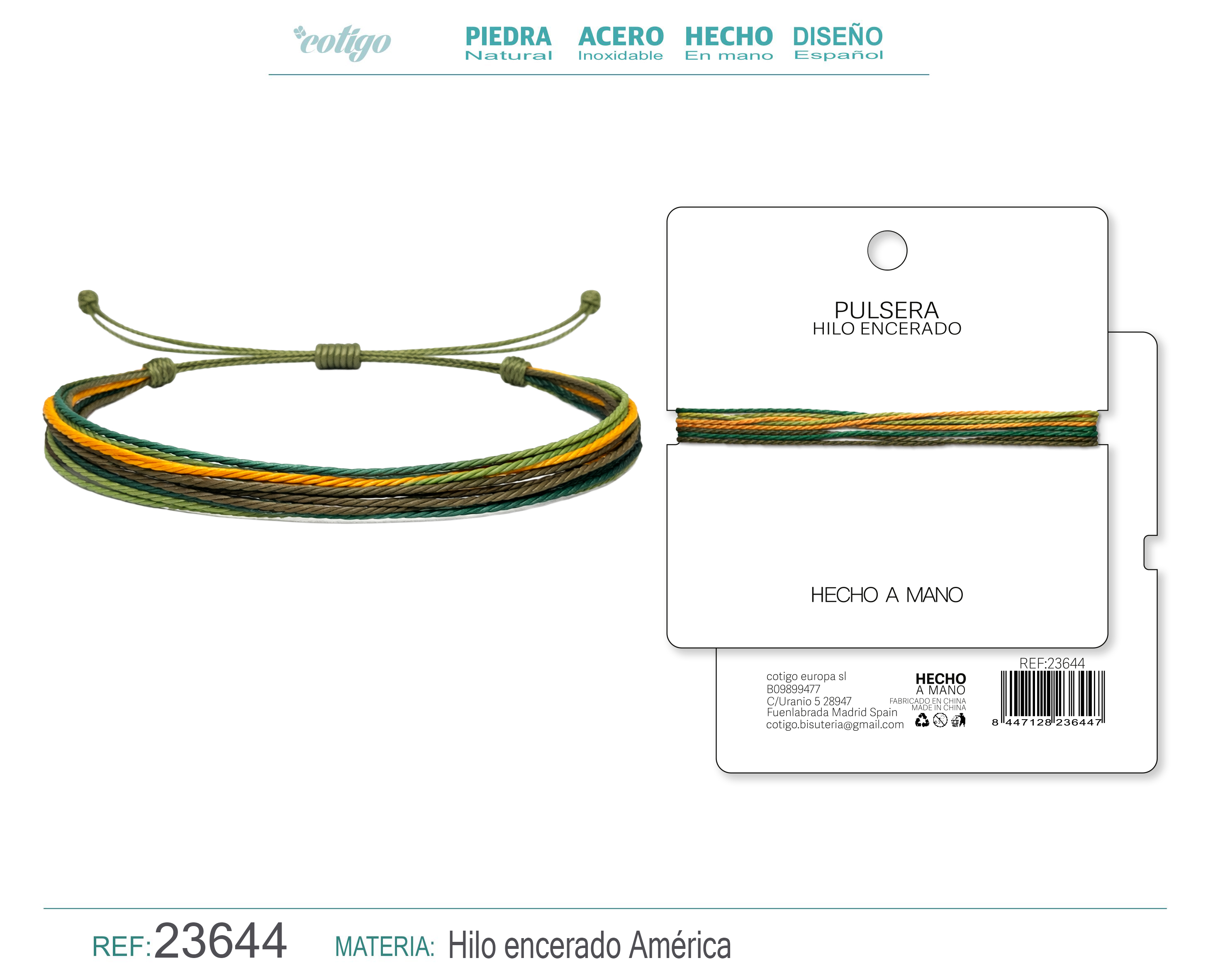PULSERA HILO ENCERADO