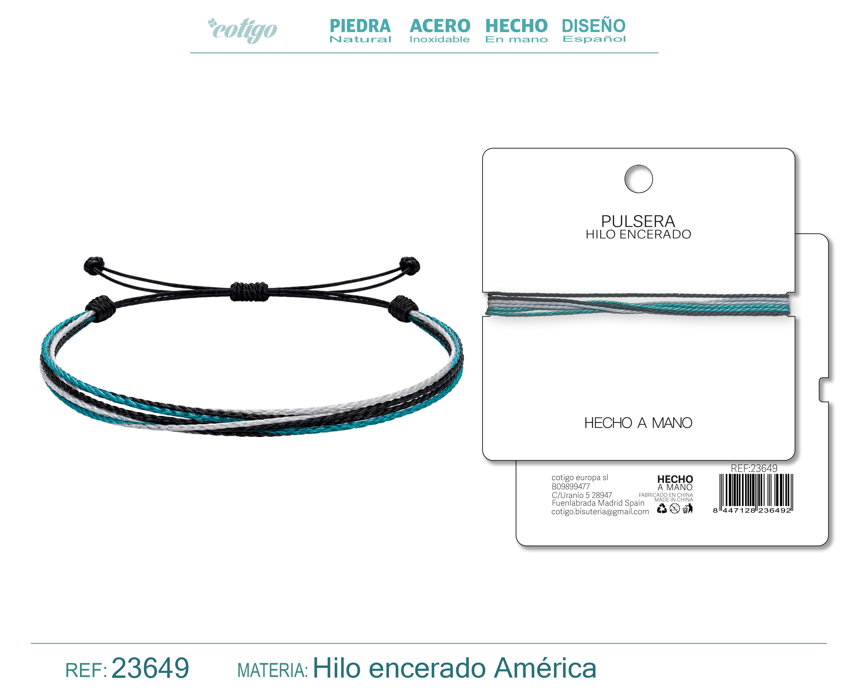 PULSERA HILO ENCERADO