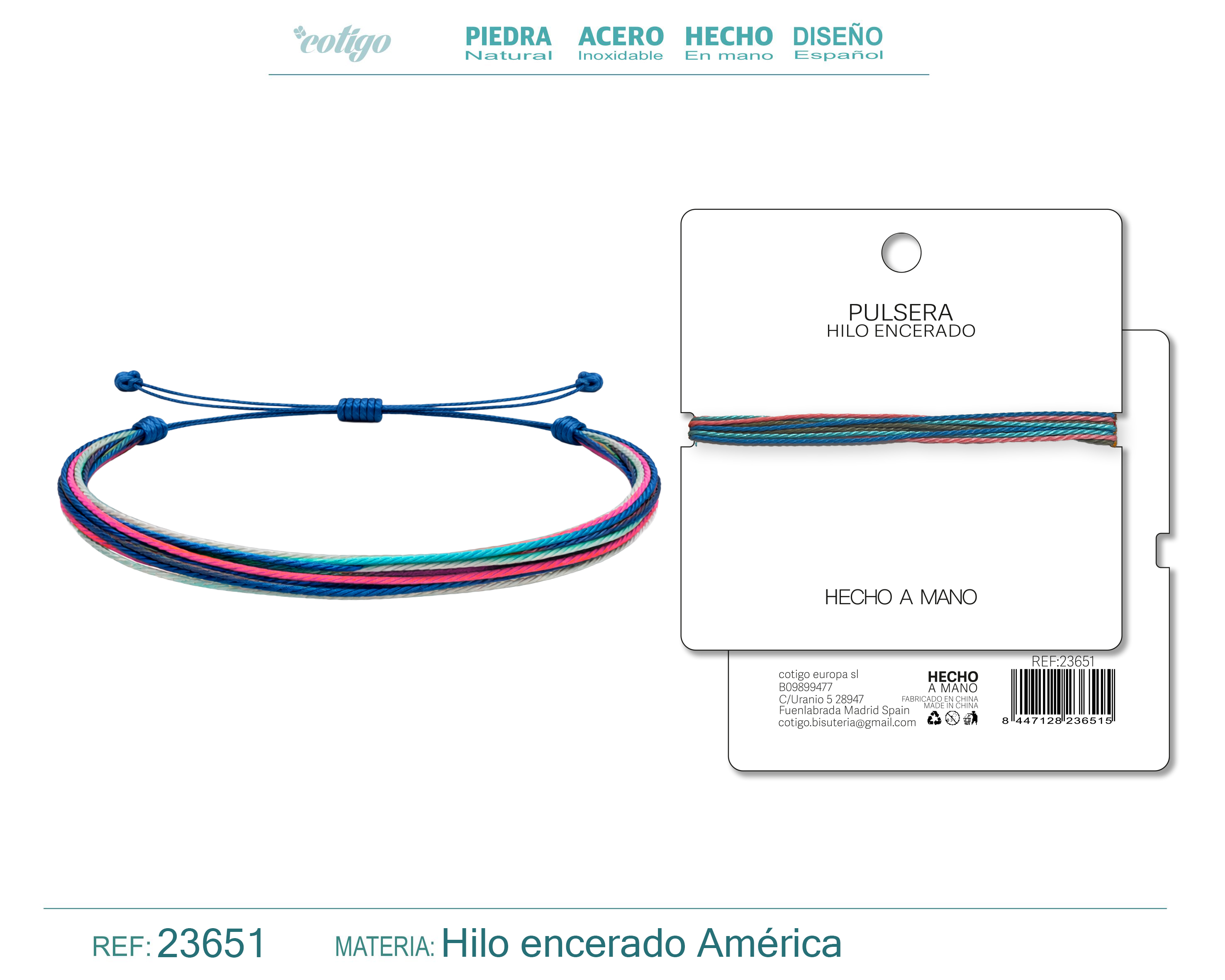 PULSERA HILO ENCERADO