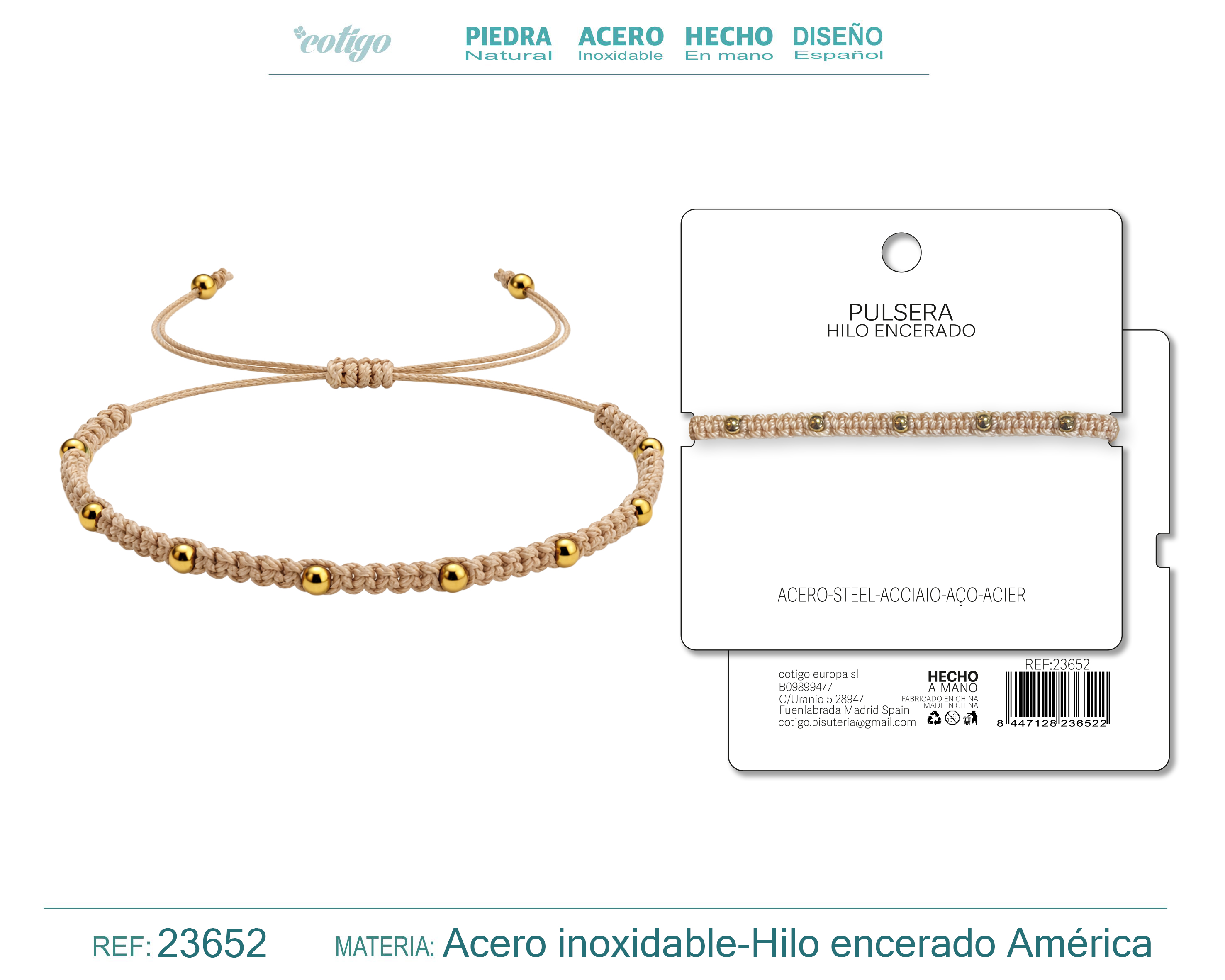 PULSERA HILO ENCERADO
