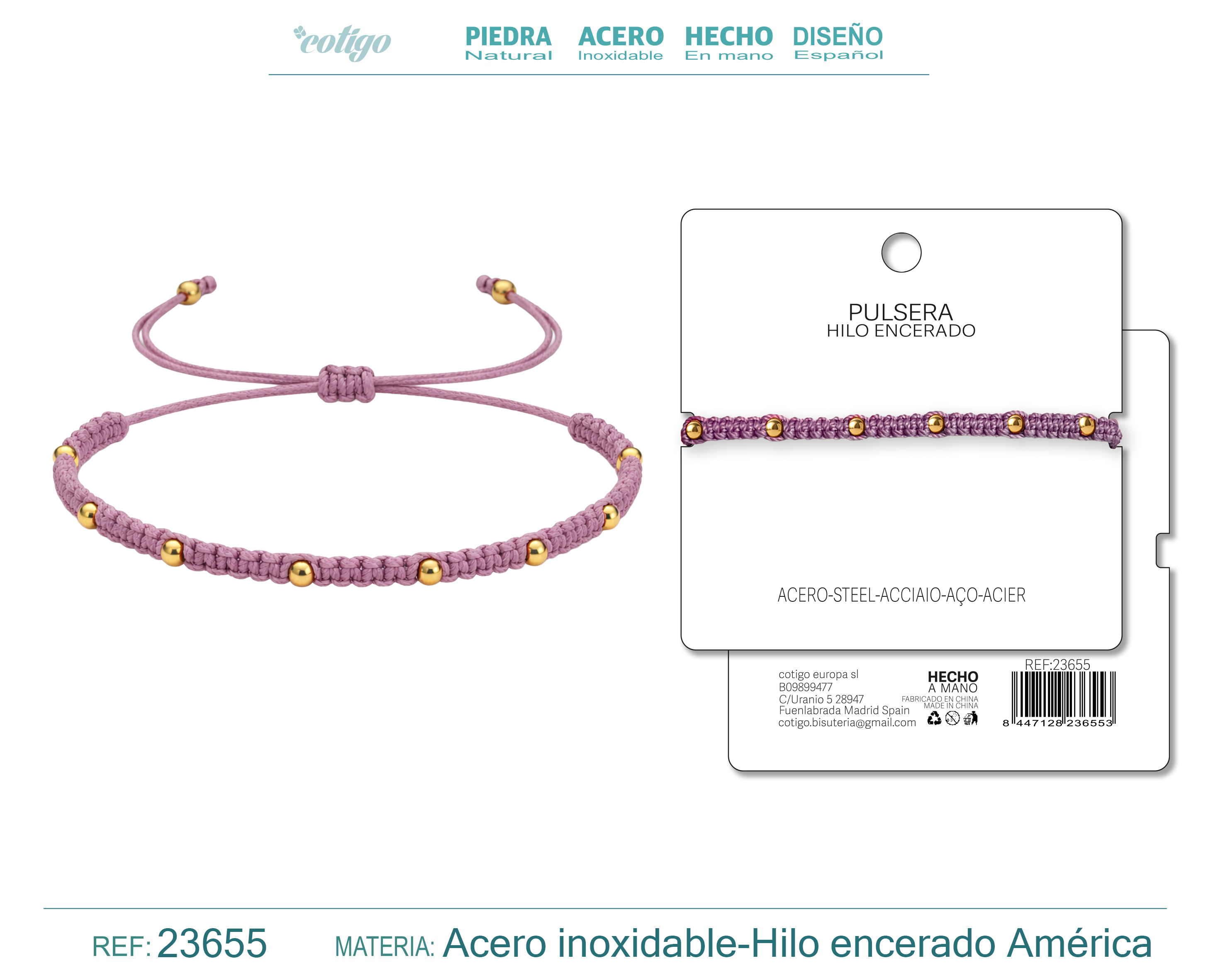 PULSERA HILO ENCERADO
