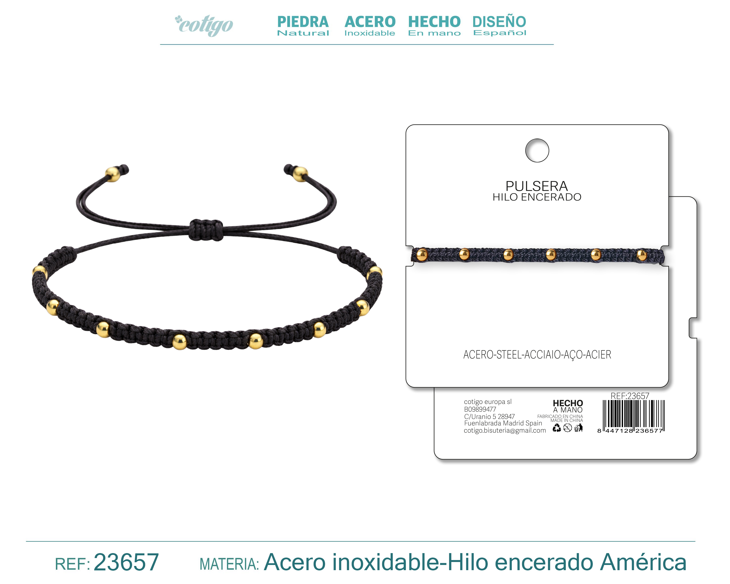 PULSERA HILO ENCERADO