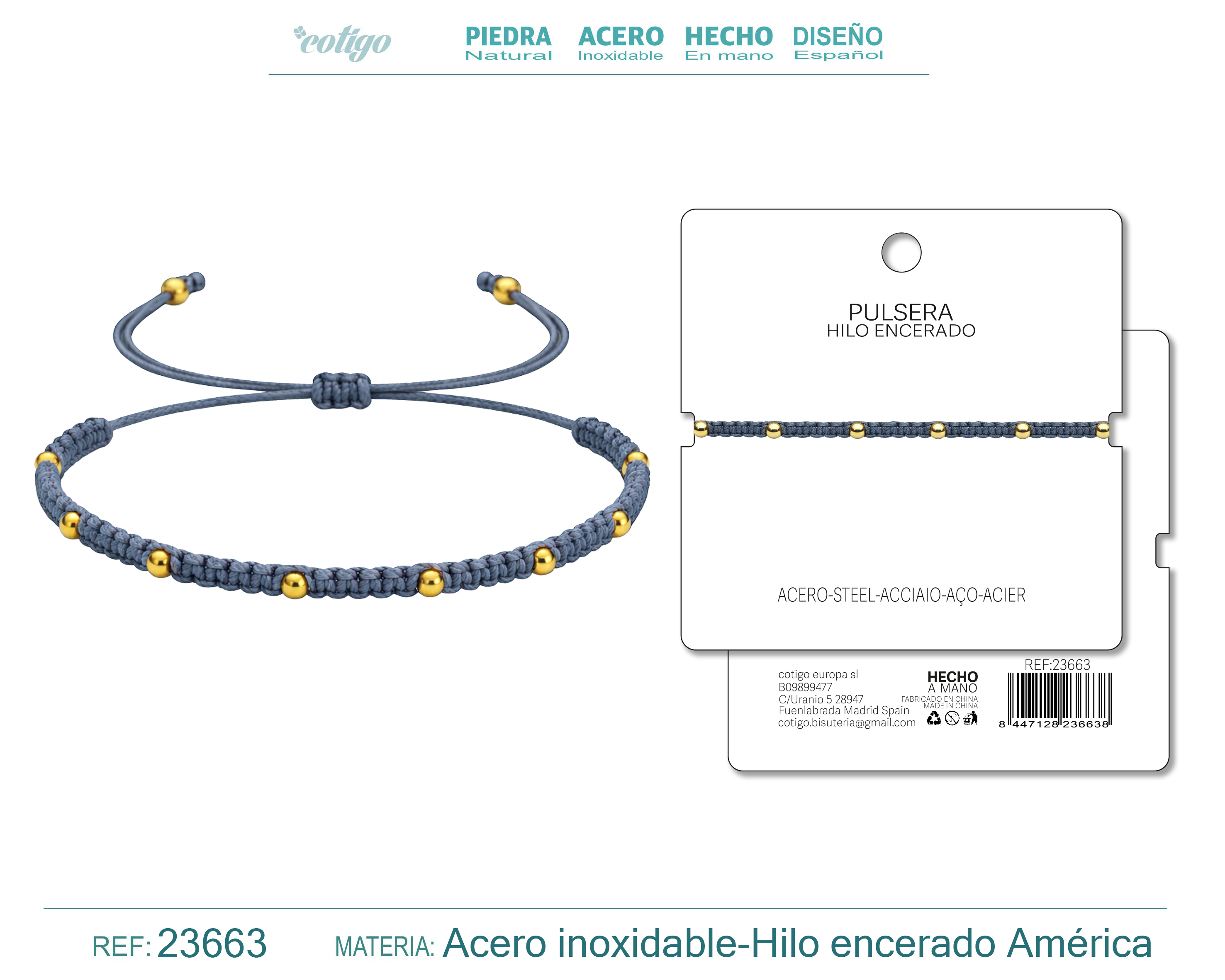 PULSERA HILO ENCERADO