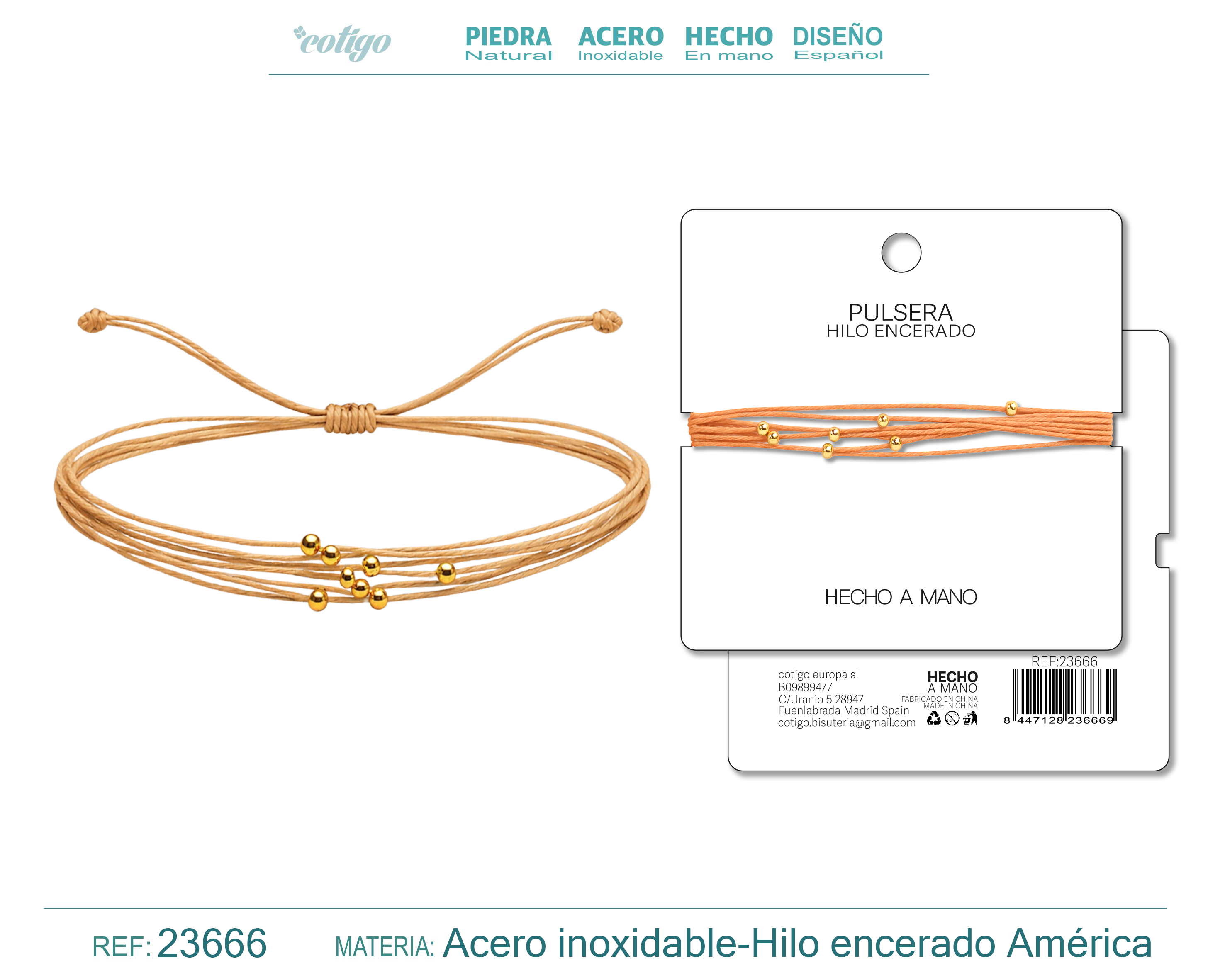 PULSERA HILO ENCERADO