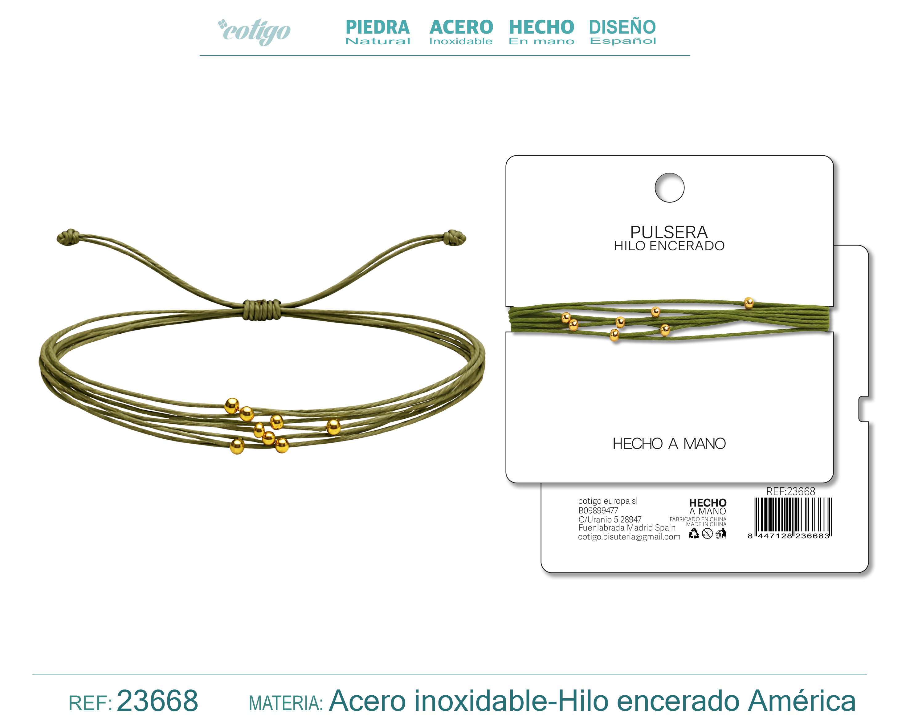 PULSERA HILO ENCERADO