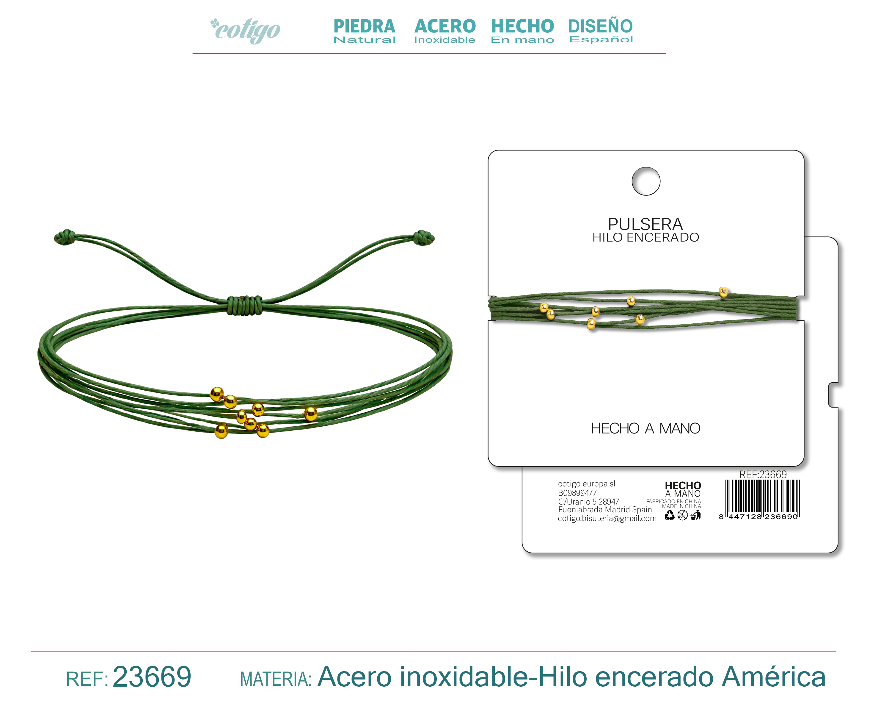 PULSERA HILO ENCERADO