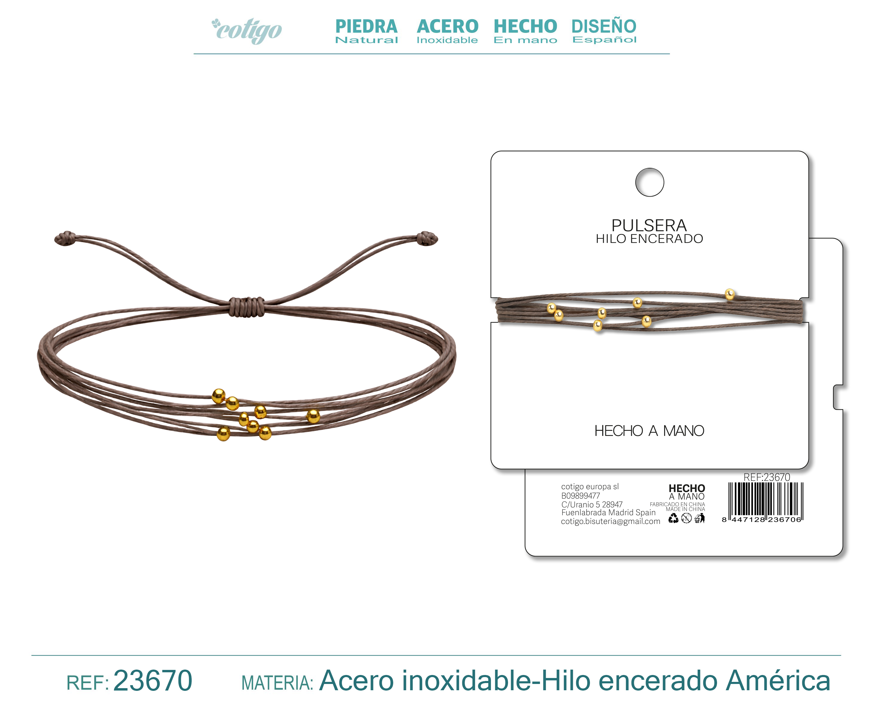 PULSERA HILO ENCERADO
