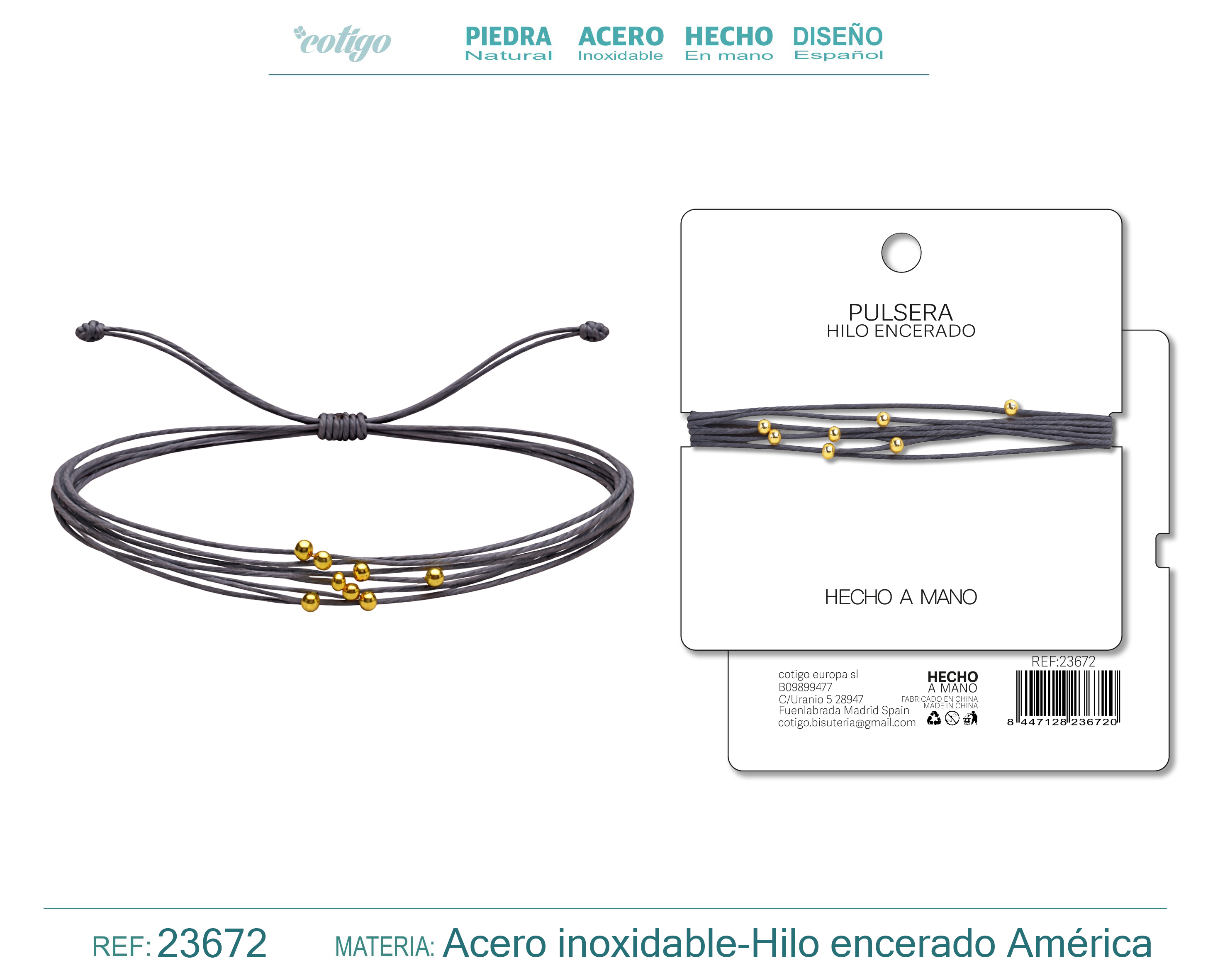 PULSERA HILO ENCERADO