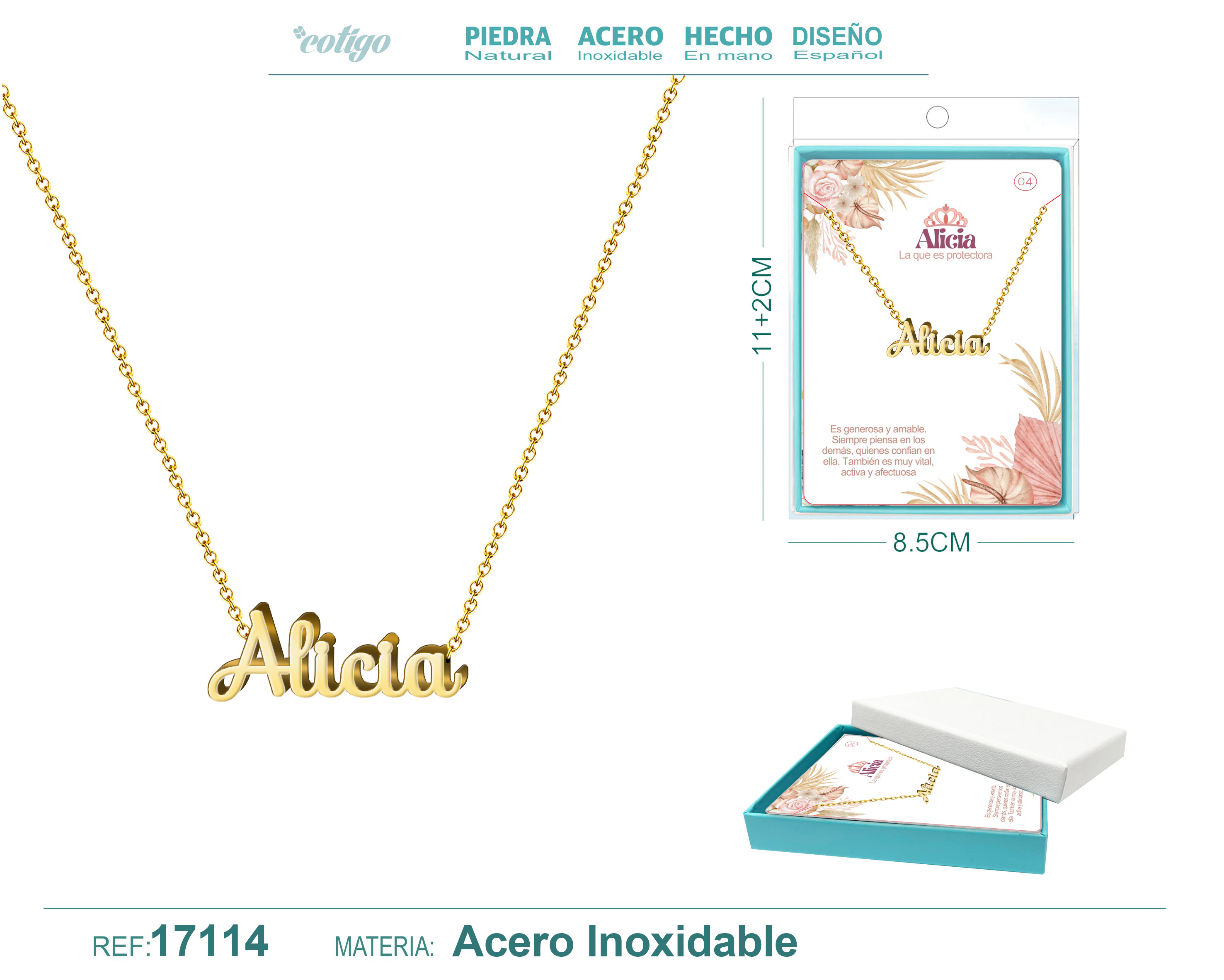 COLLAR ALICIA ACERO COLOR DORADO