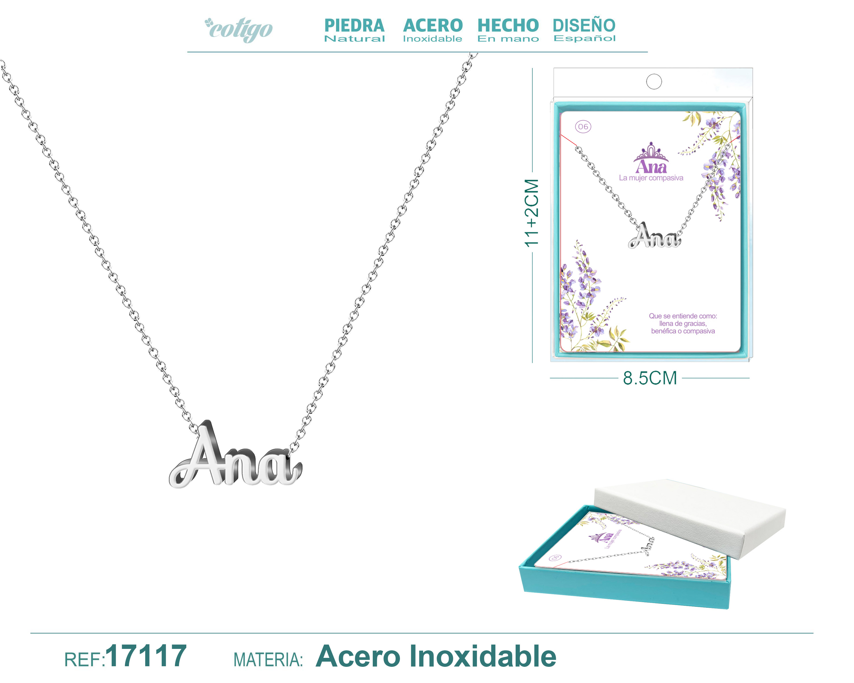 COLLAR ANA ACERO COLOR PLATEADO