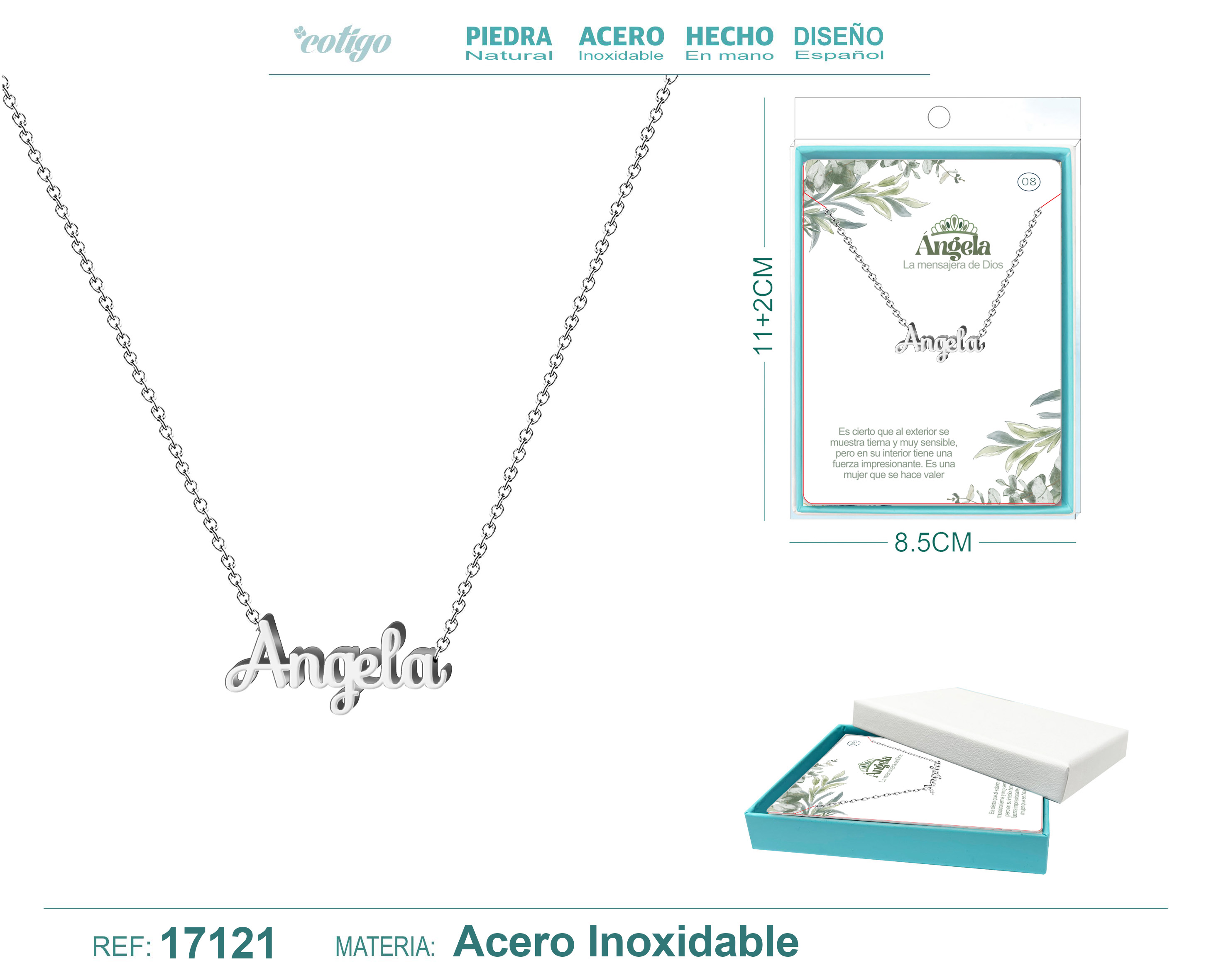 COLLAR ANGELA ACERO COLOR PLATEADO