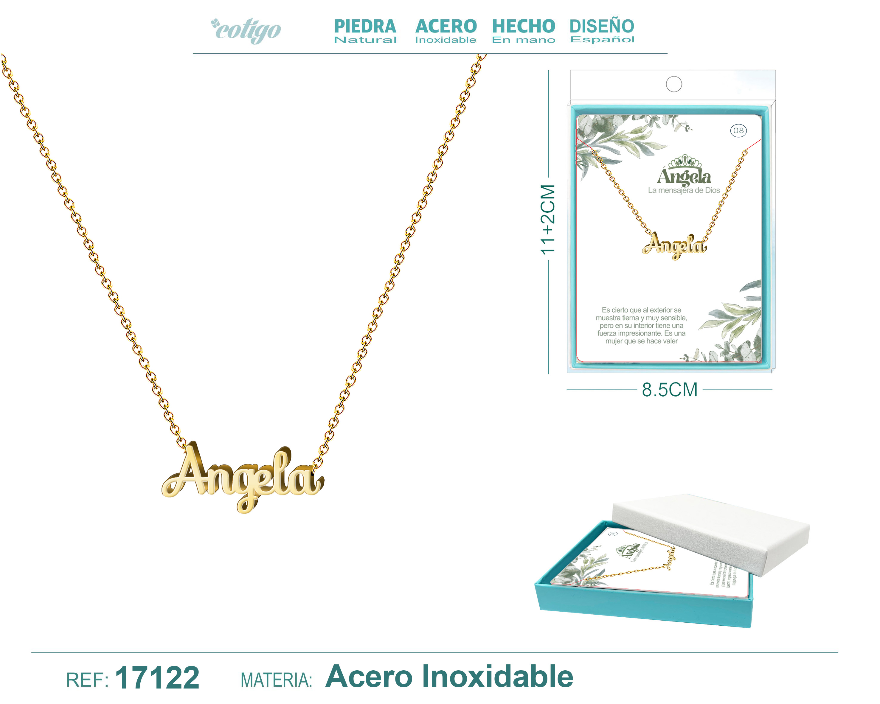 COLLAR ANGELA ACERO COLOR DORADO