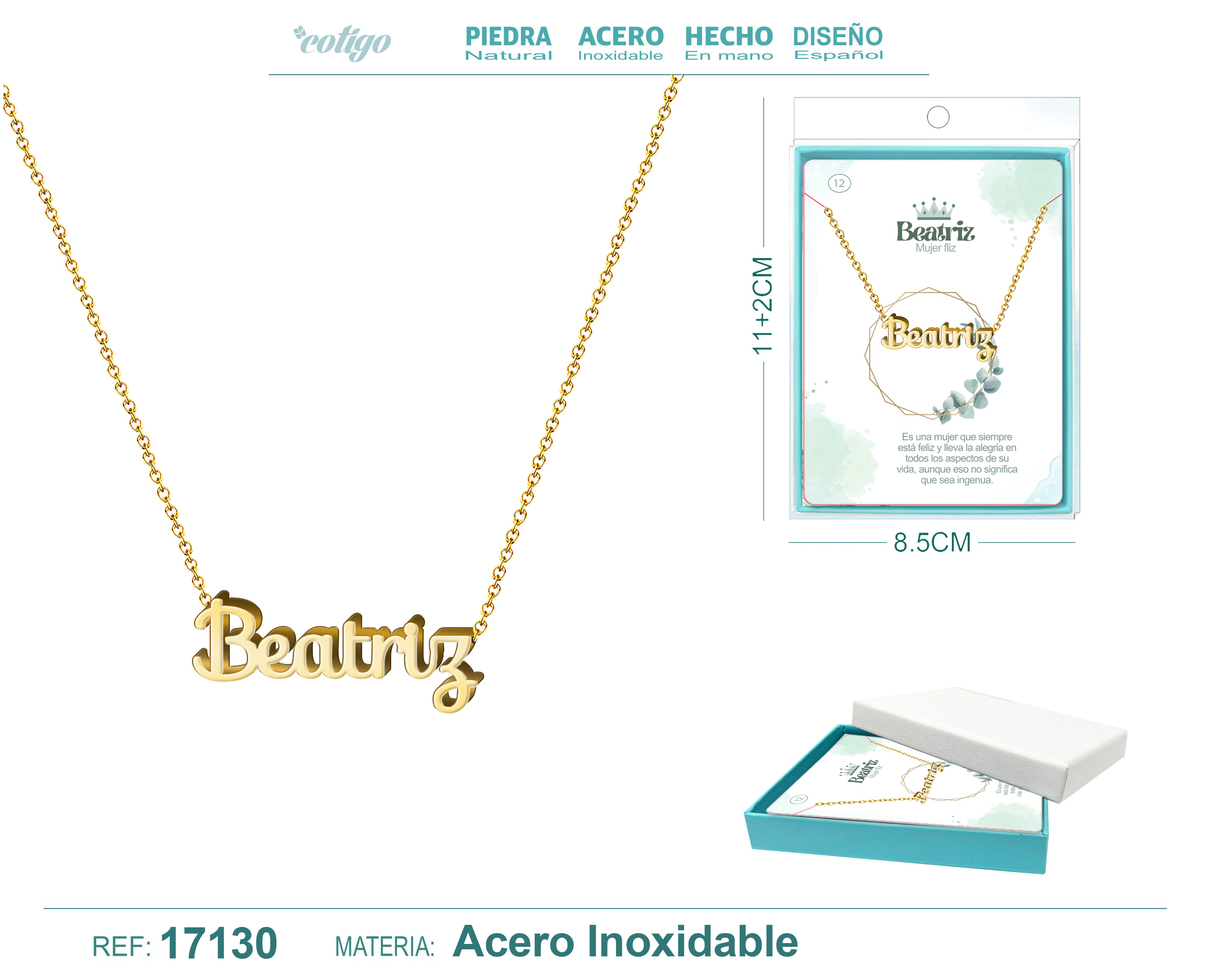 COLLAR BEATRIZ ACERO COLOR DORADO