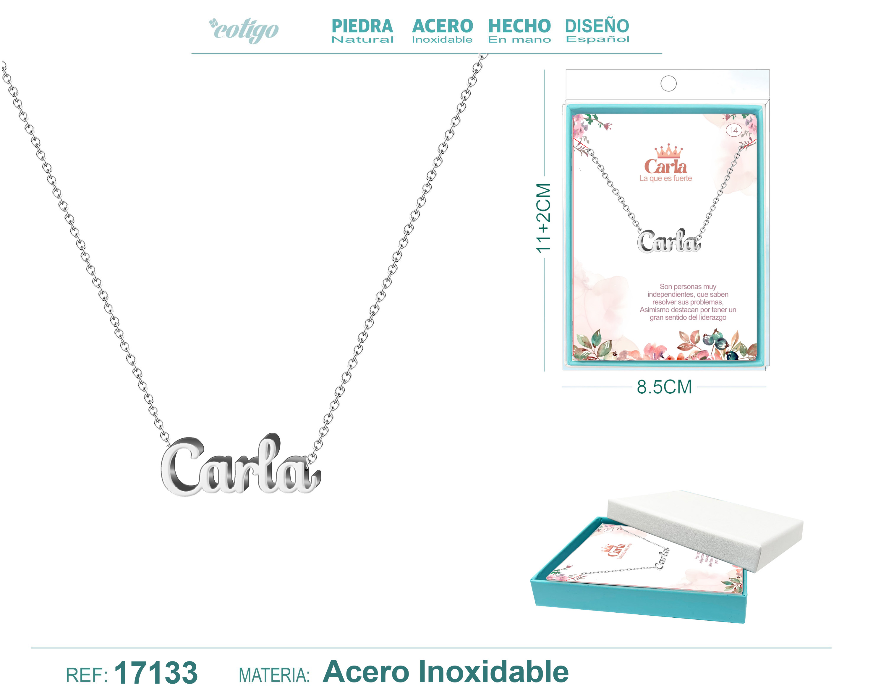 COLLAR CARLA ACERO COLOR PLATEADO