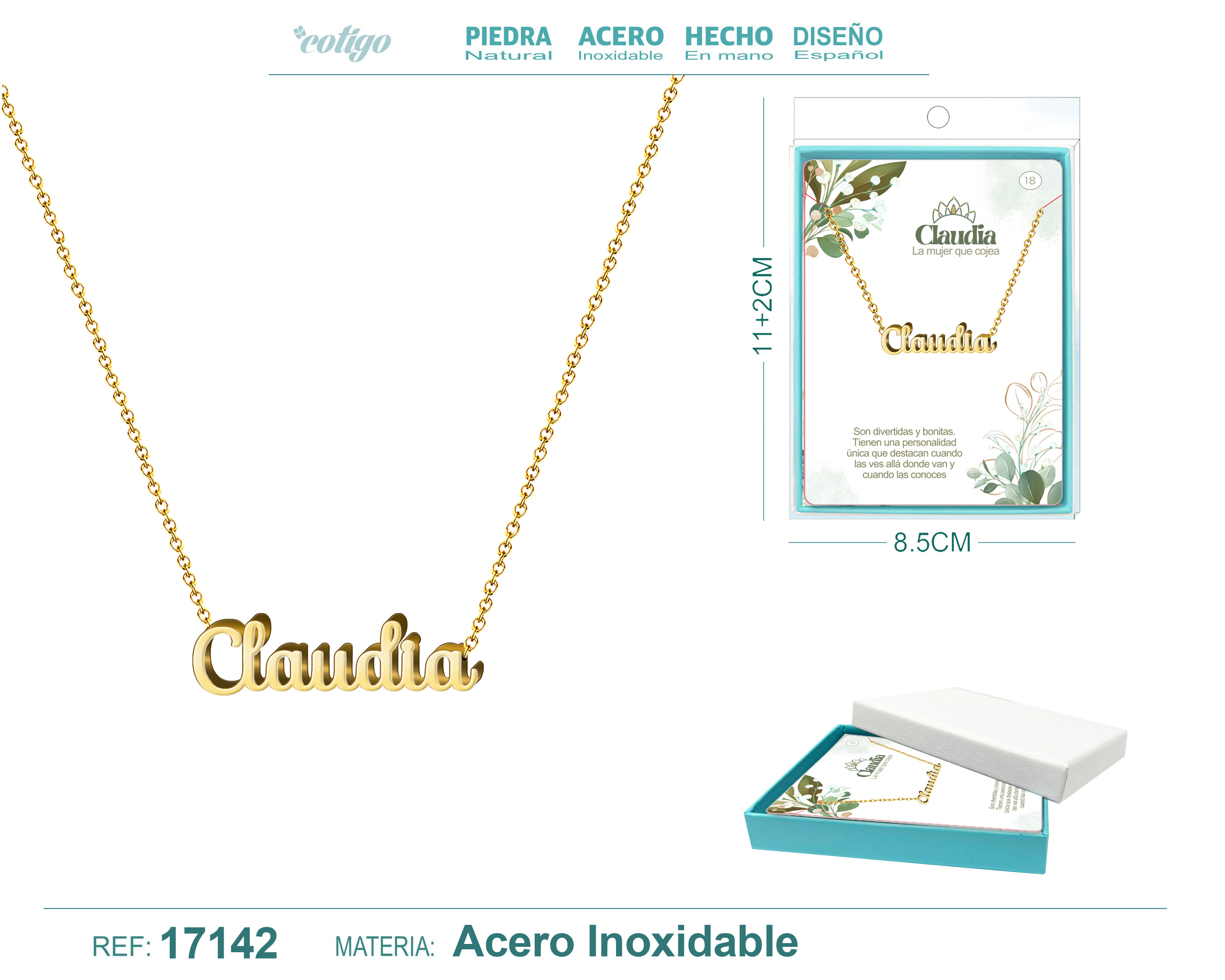 COLLAR CLAUDIA ACERO COLOR DORADO