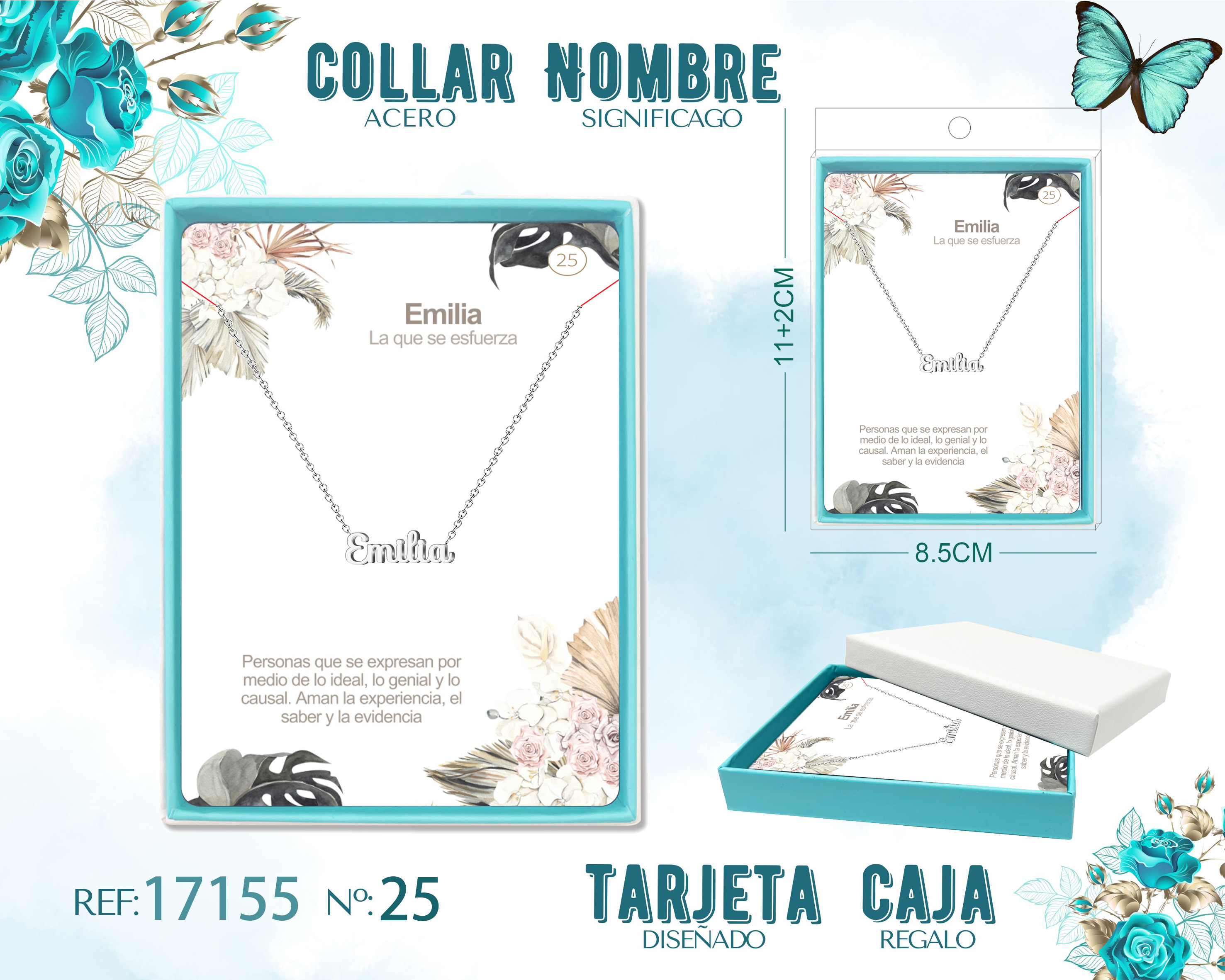 COLLAR EMILIA ACERO COLOR PLATEADO