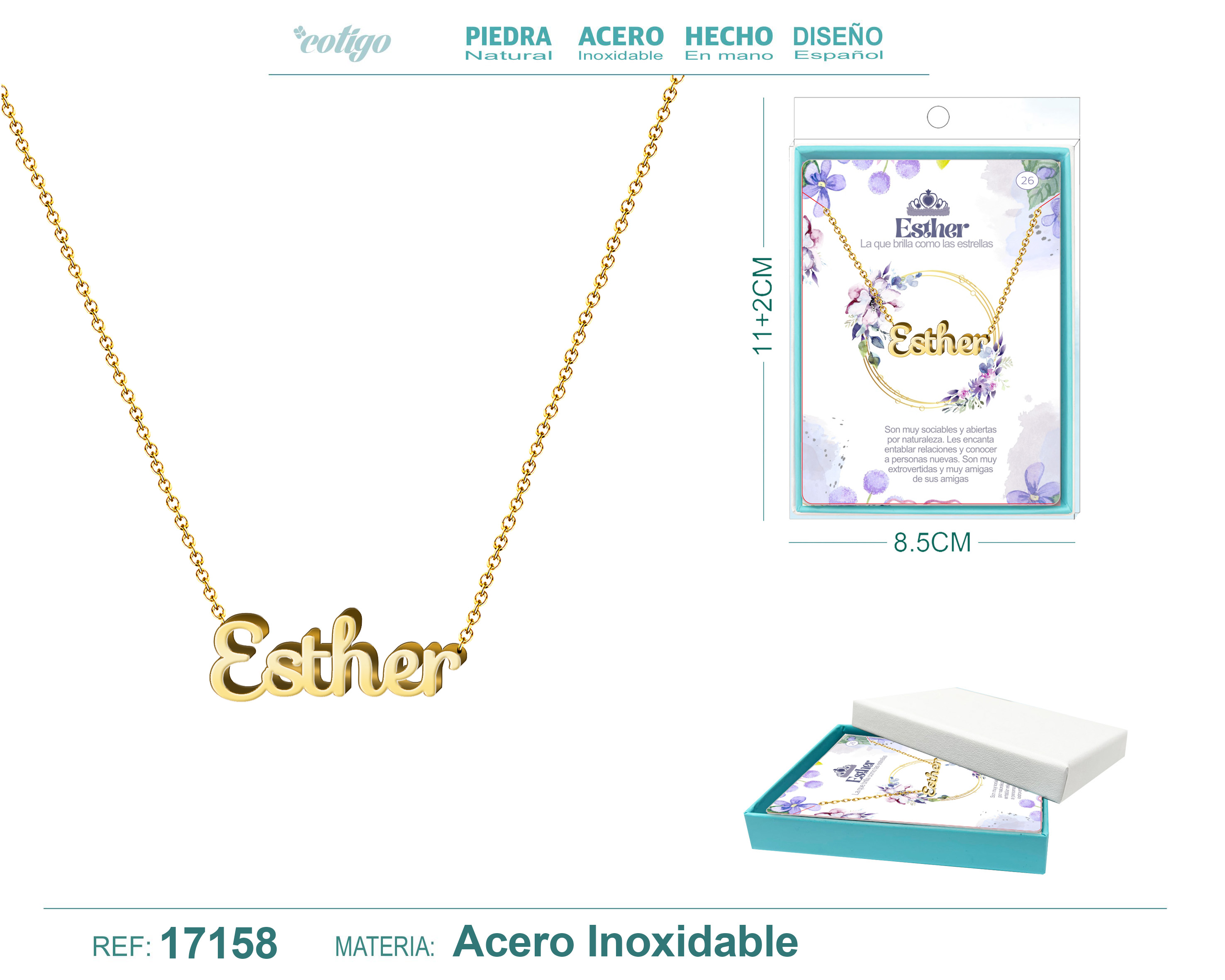COLLAR ESTHER ACERO COLOR DORADO