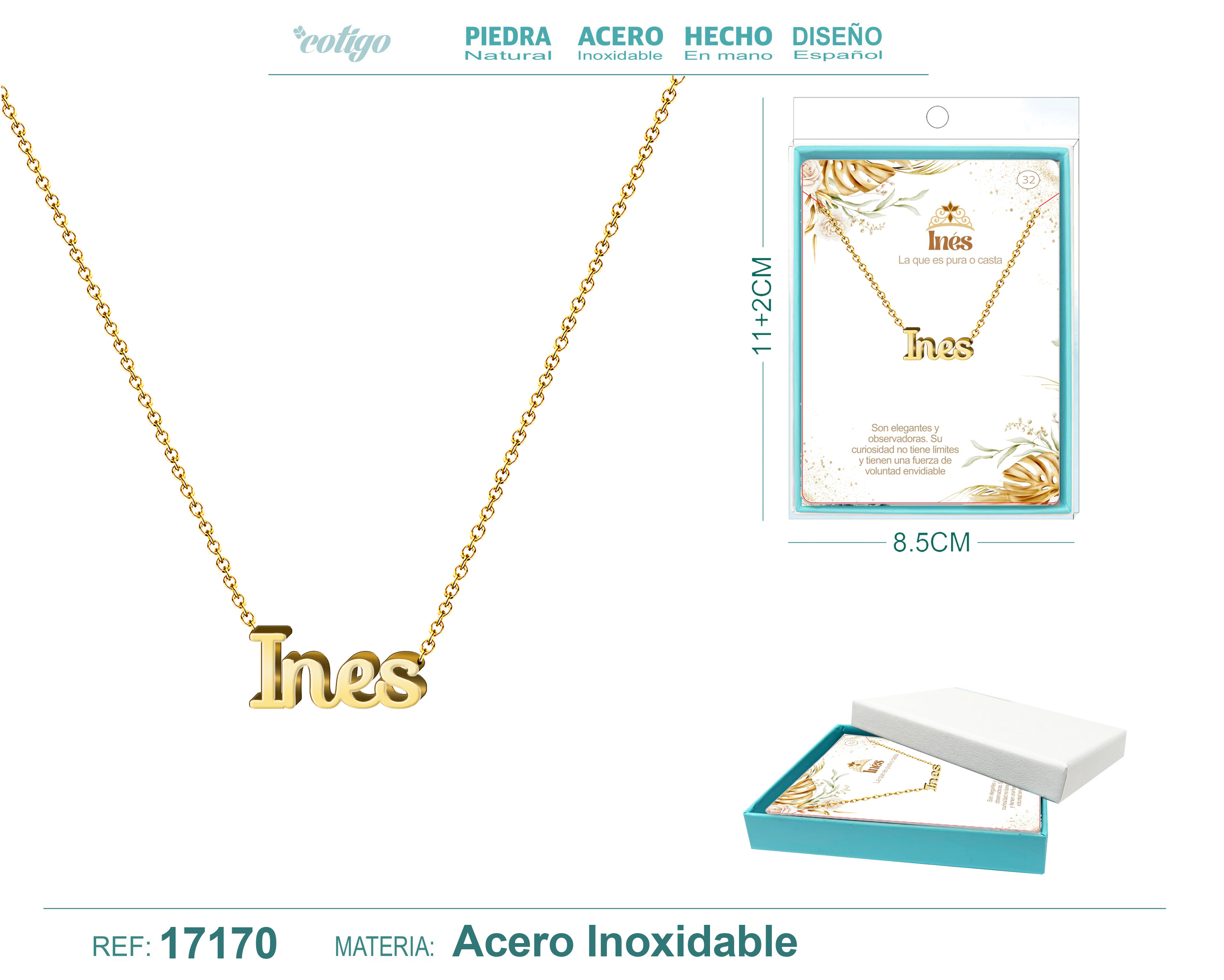 COLLAR INES ACERO COLOR DORADO