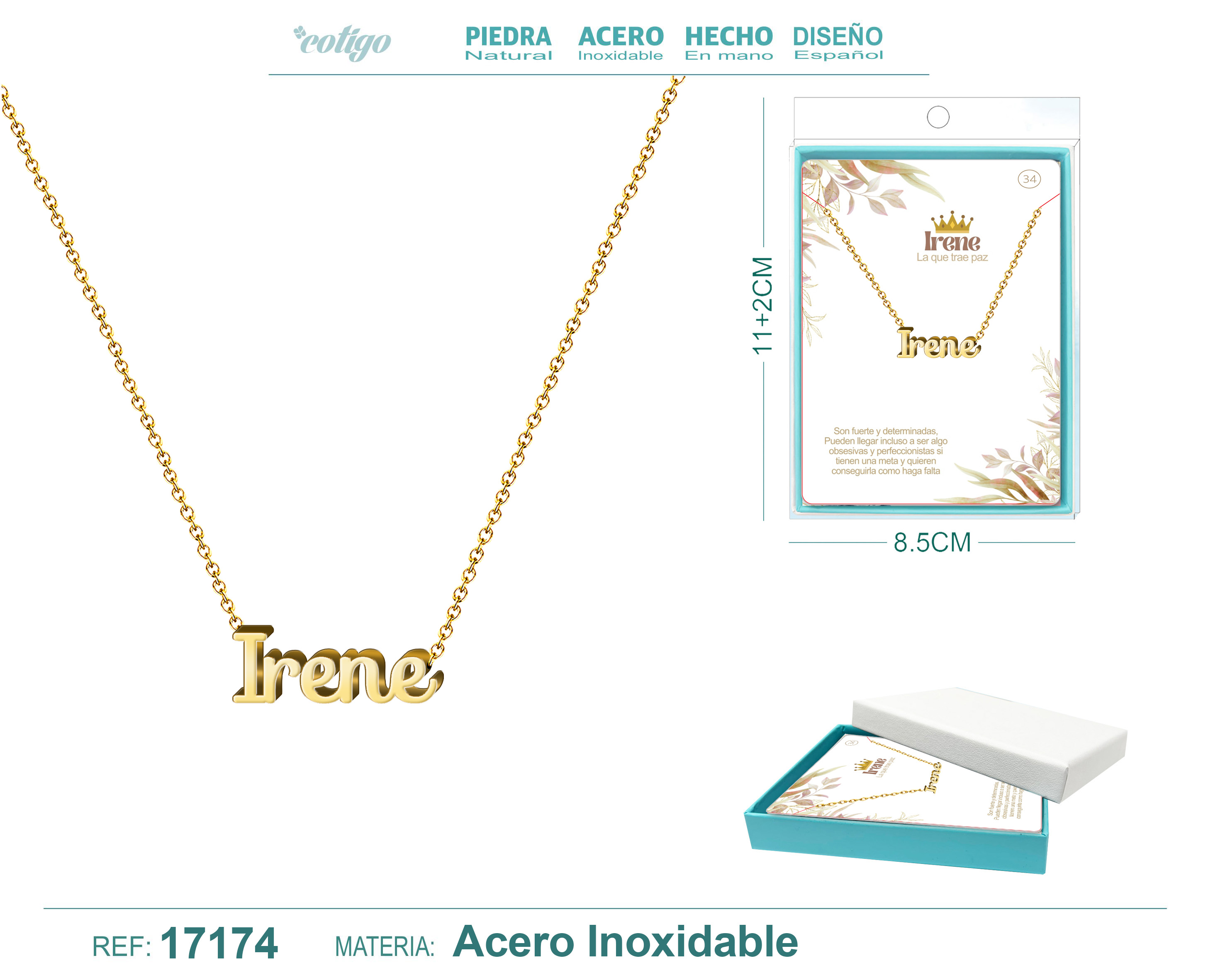 COLLAR IRENE ACERO COLOR DORADO
