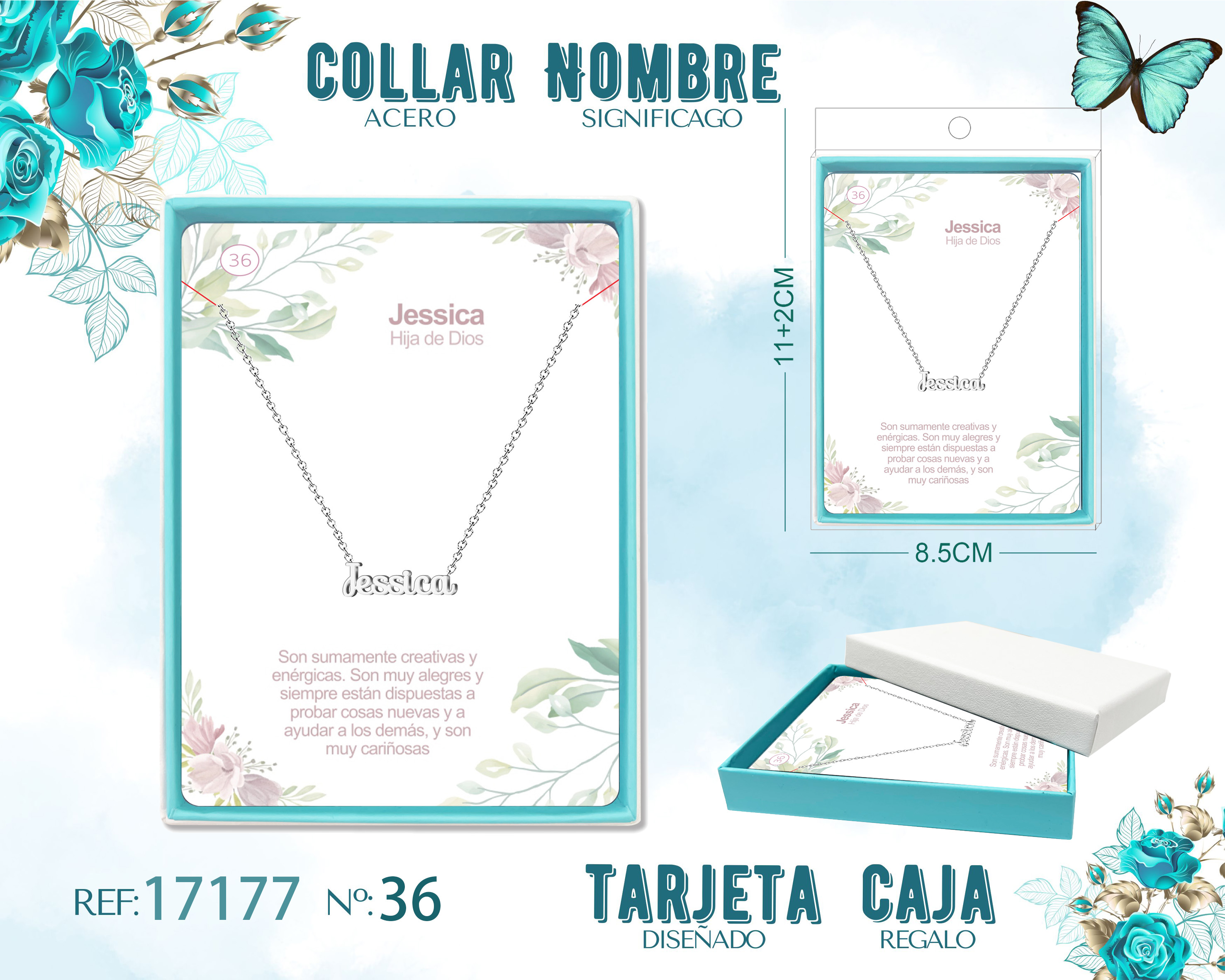 COLLAR JESSICA ACERO COLOR PLATEADO