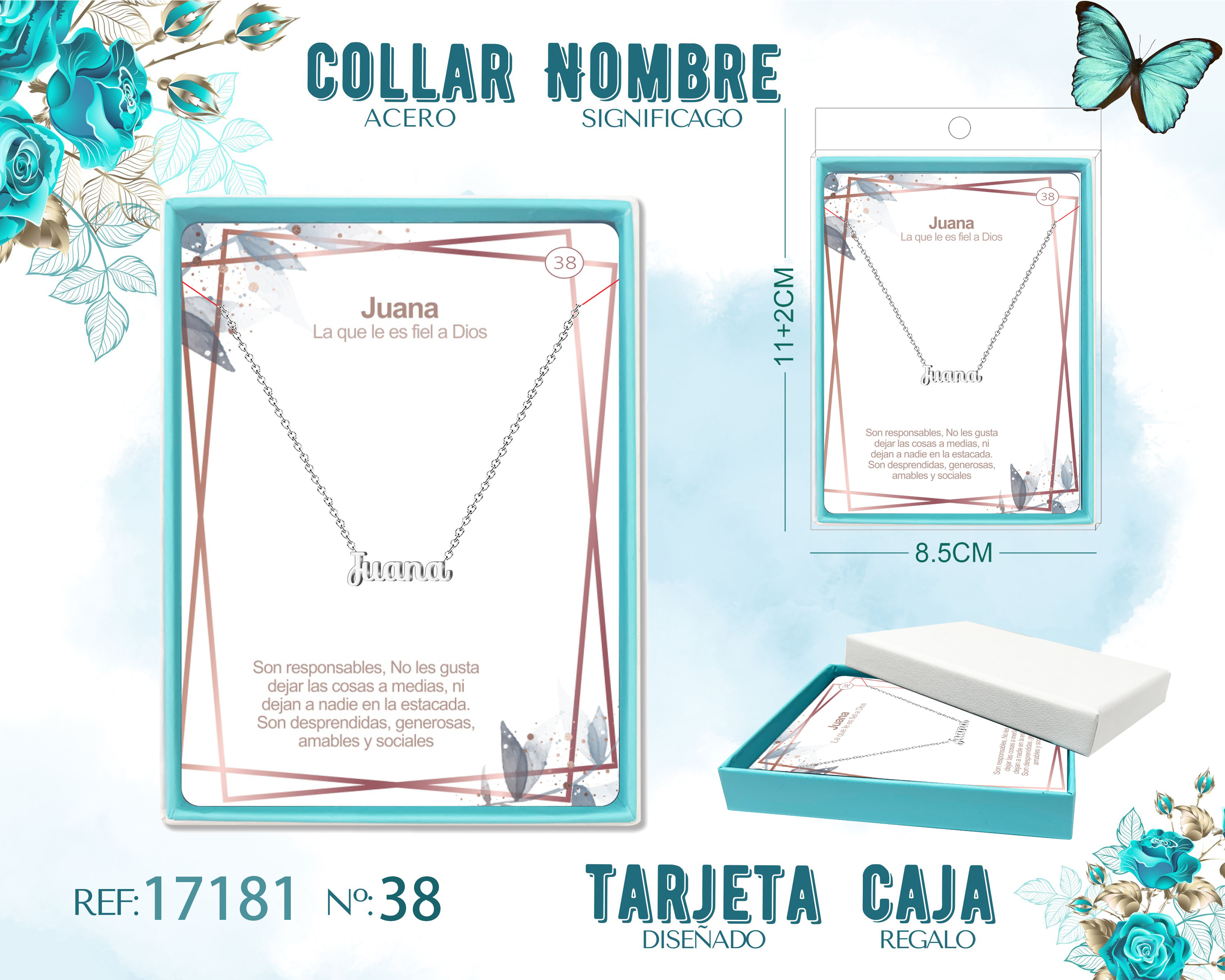 COLLAR JUANA ACERO COLOR PLATEADO