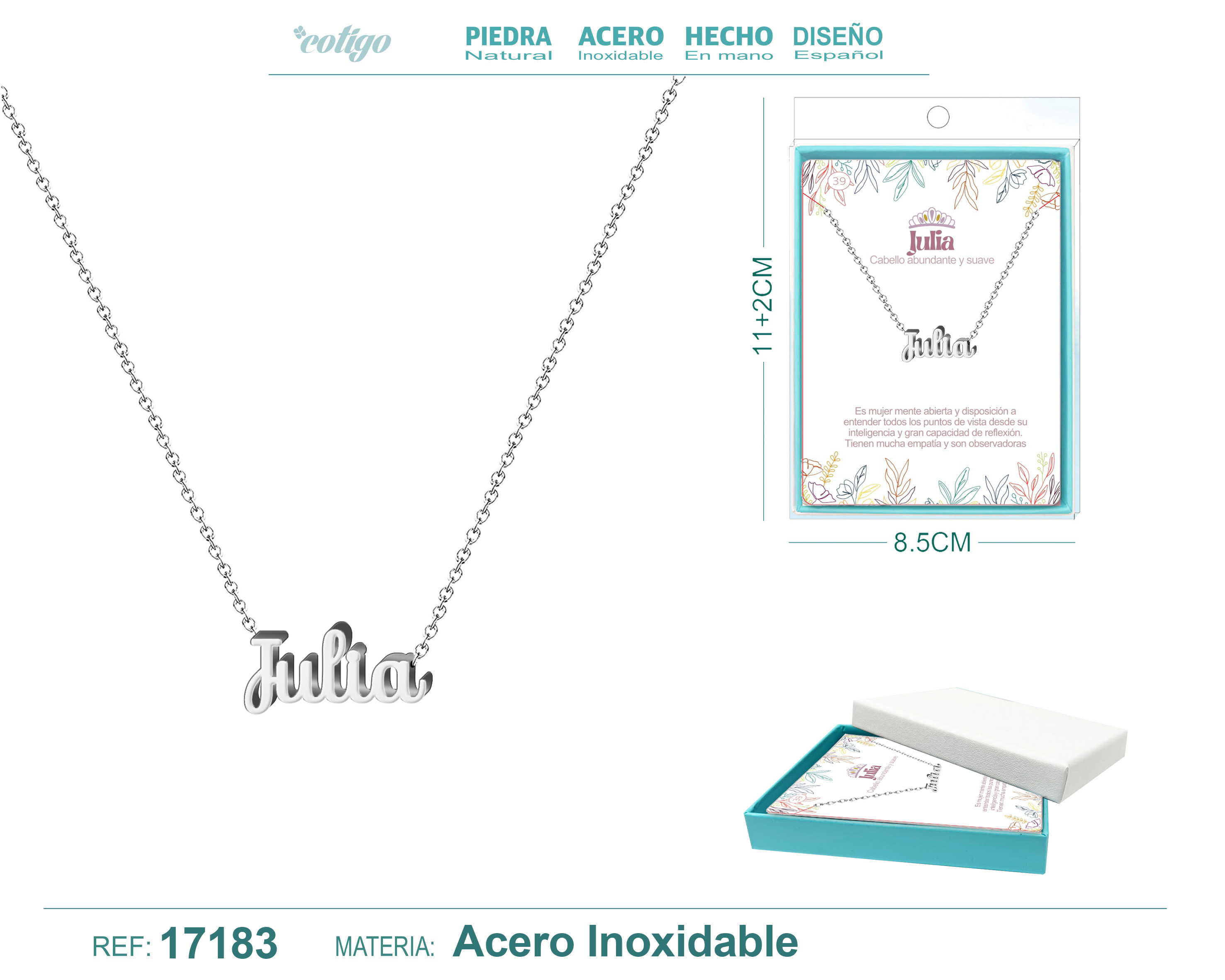 COLLAR JULIA ACERO COLOR PLATEADO