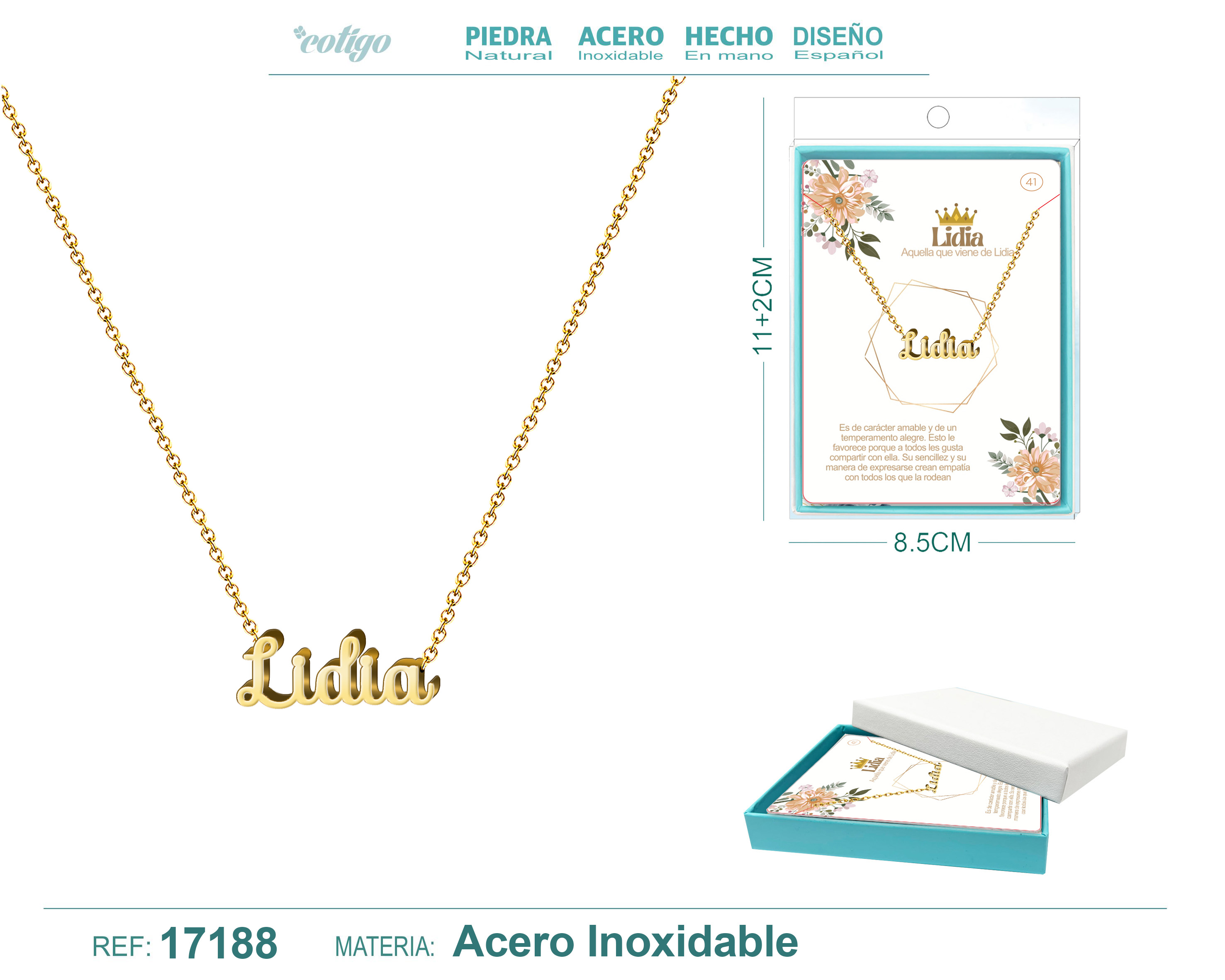 COLLAR LIDIA ACERO COLOR DORADO