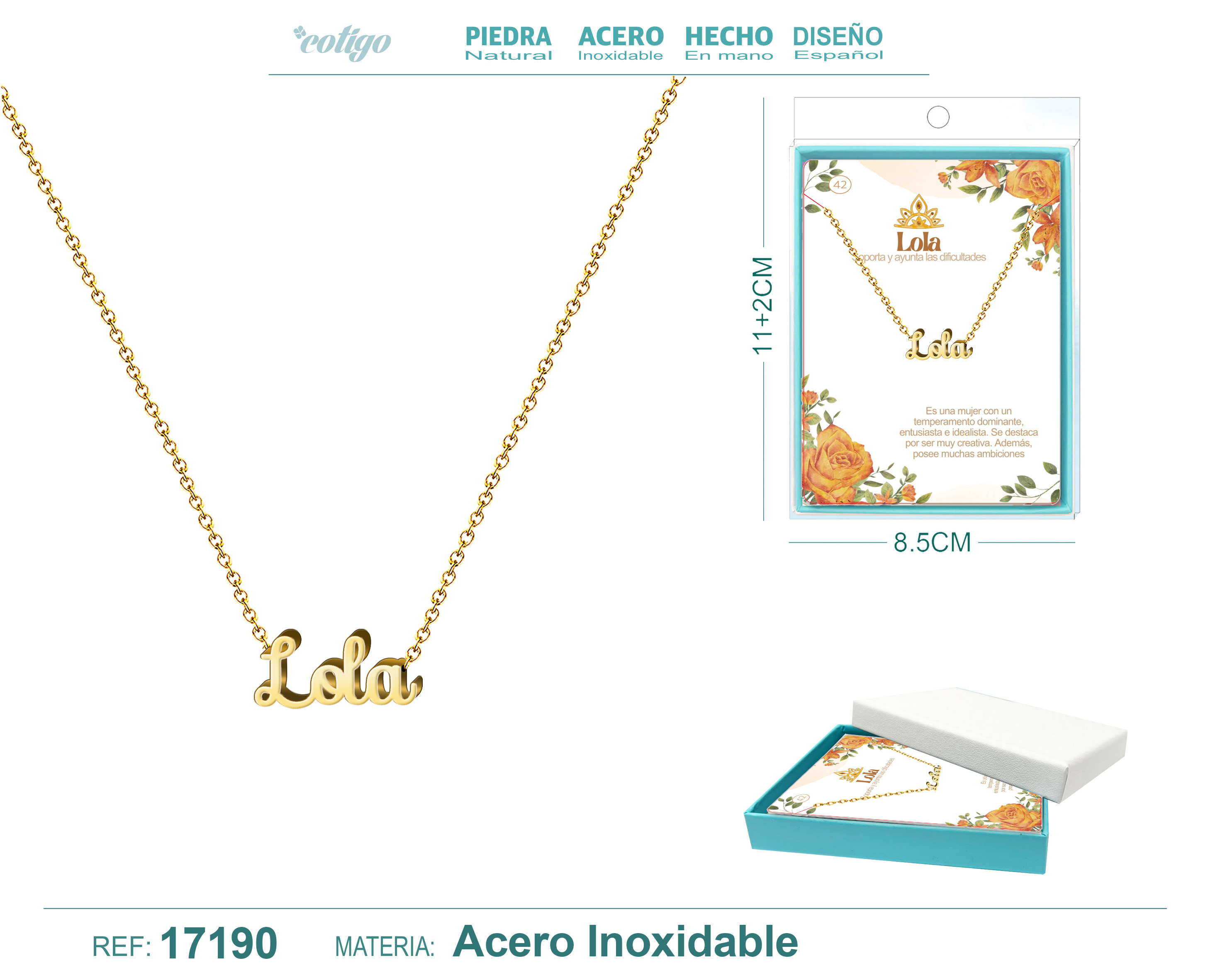COLLAR LOLA ACERO COLOR DORADO