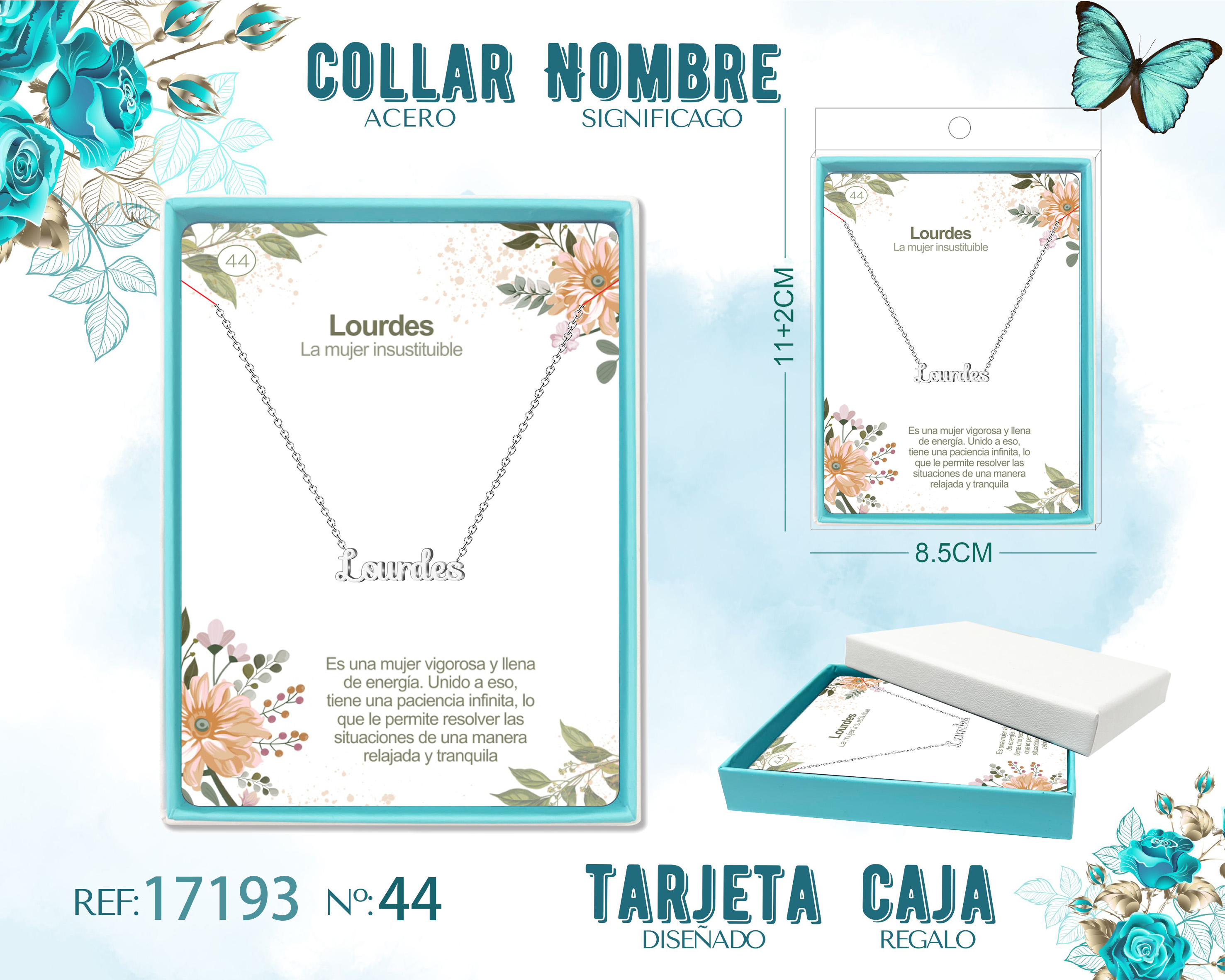 COLLAR LOURDES ACERO COLOR PLATEADO