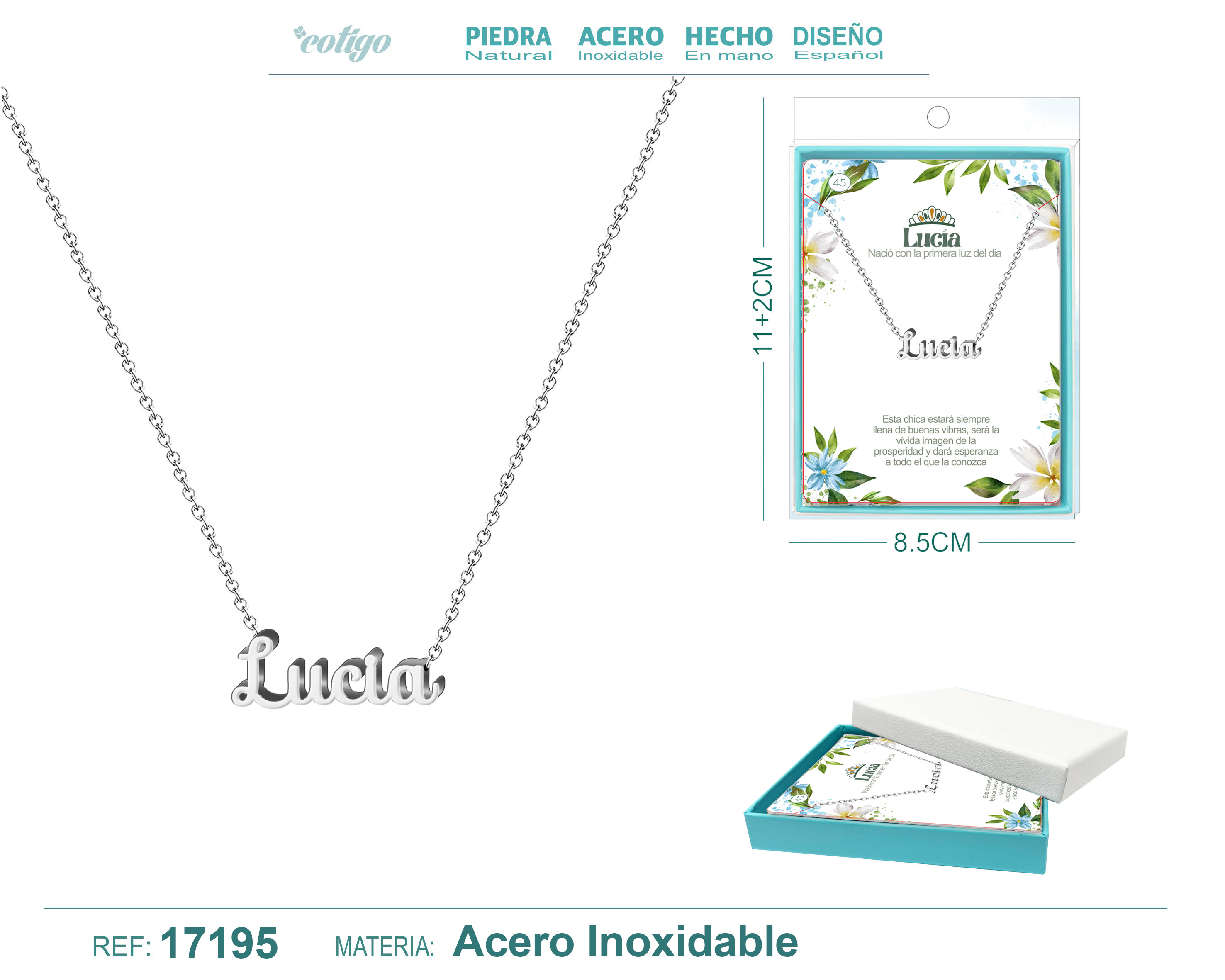 COLLAR LUCIA ACERO COLOR PLATEADO