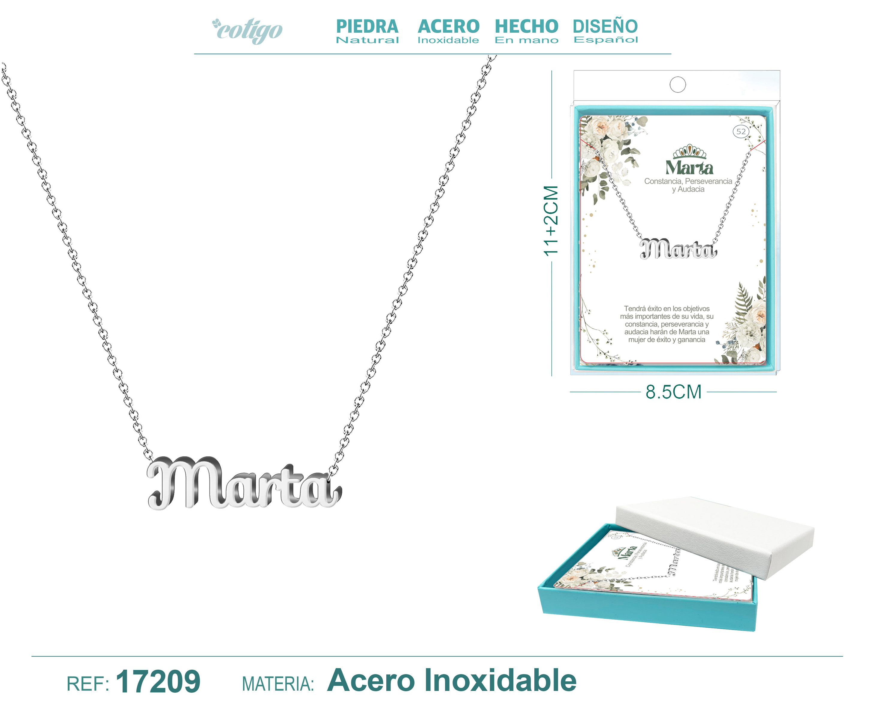 COLLAR MARTA ACERO COLOR PLATEADO