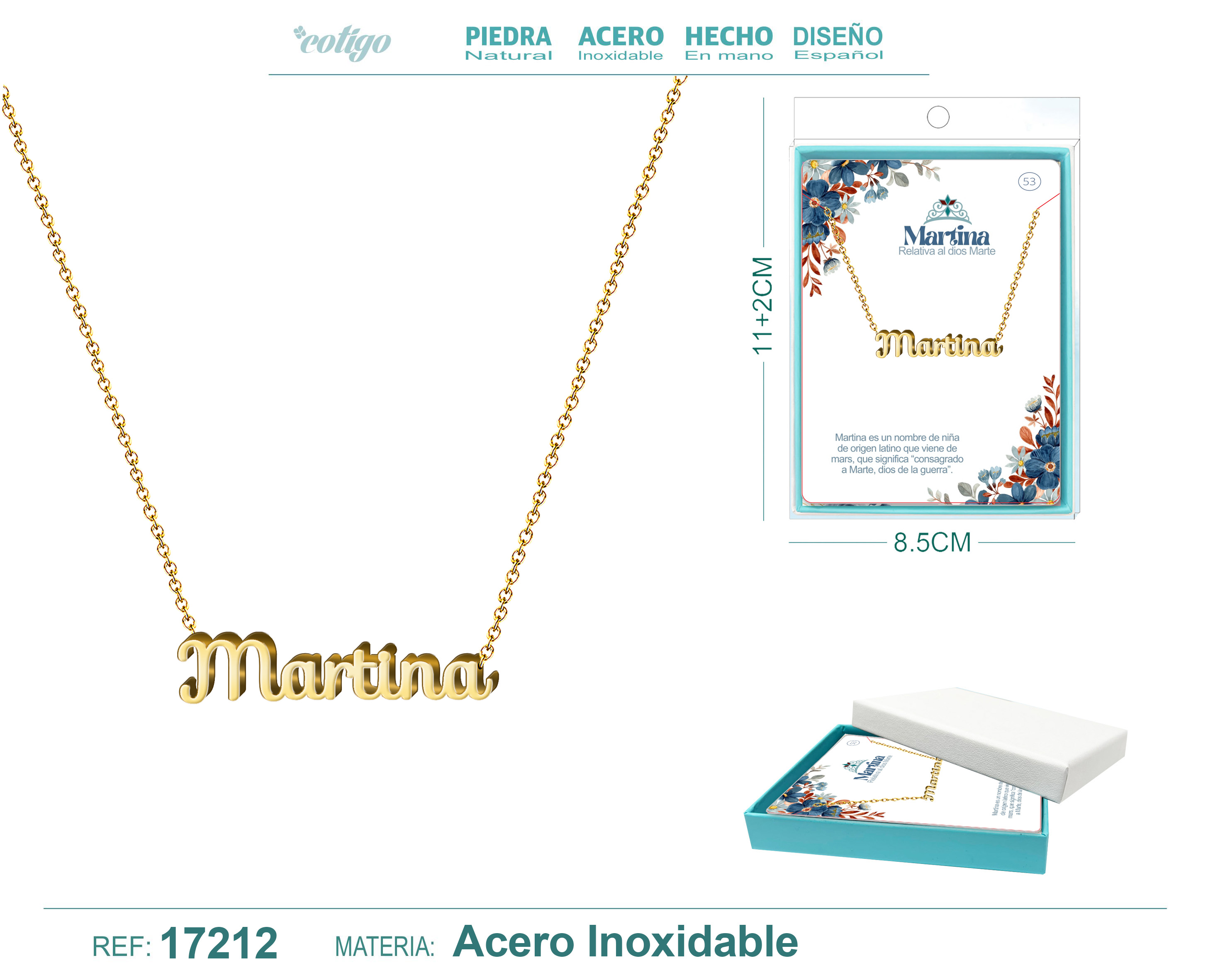 COLLAR MARTINA ACERO COLOR DORADO