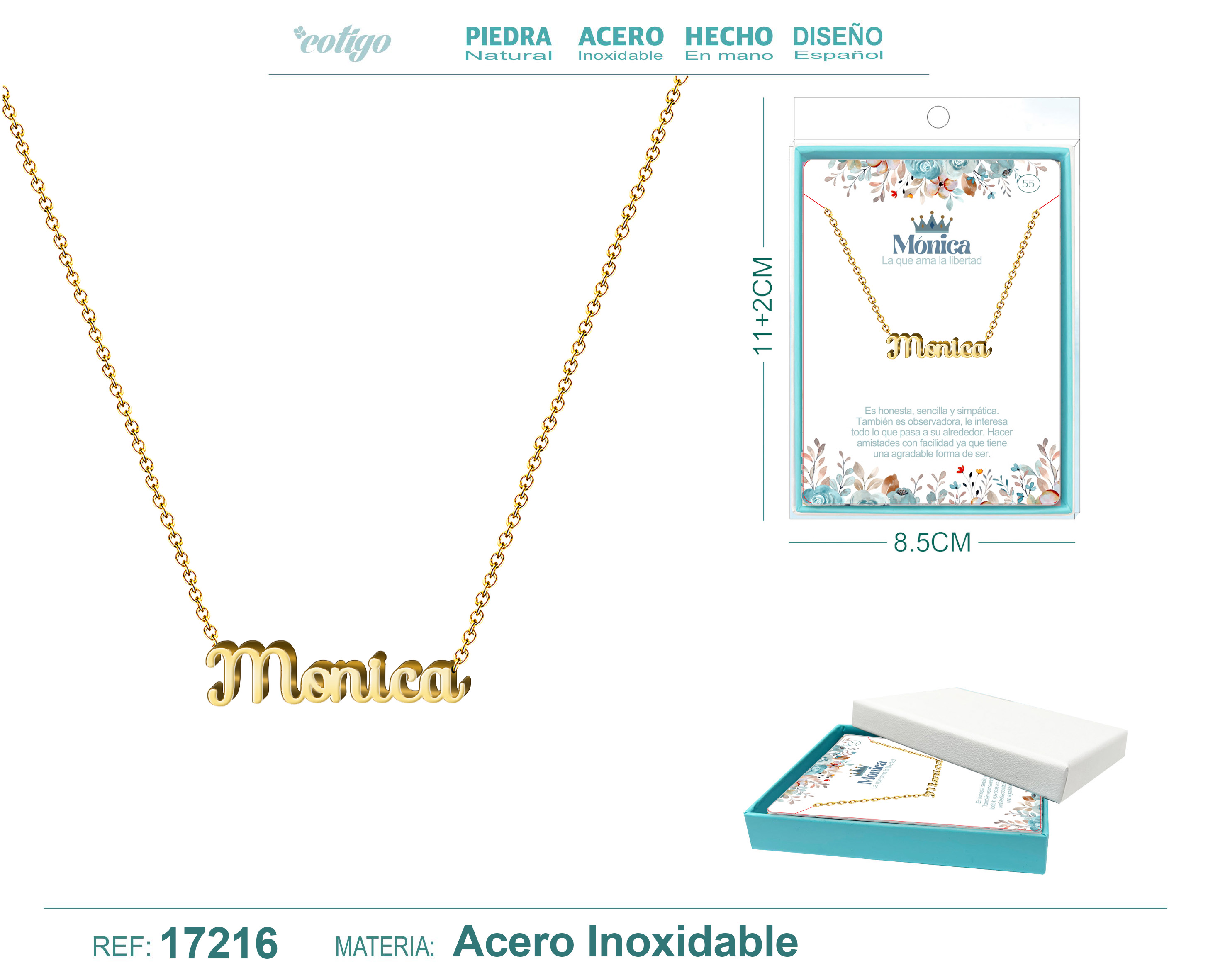 COLLAR MONICA ACERO COLOR DORADO