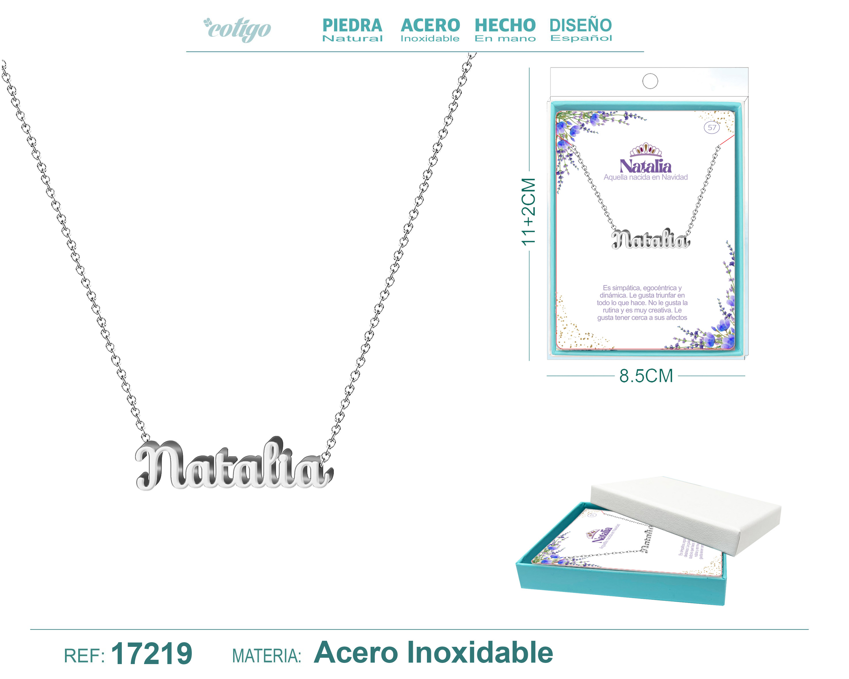 COLLAR NATALIA ACERO COLOR PLATEADO