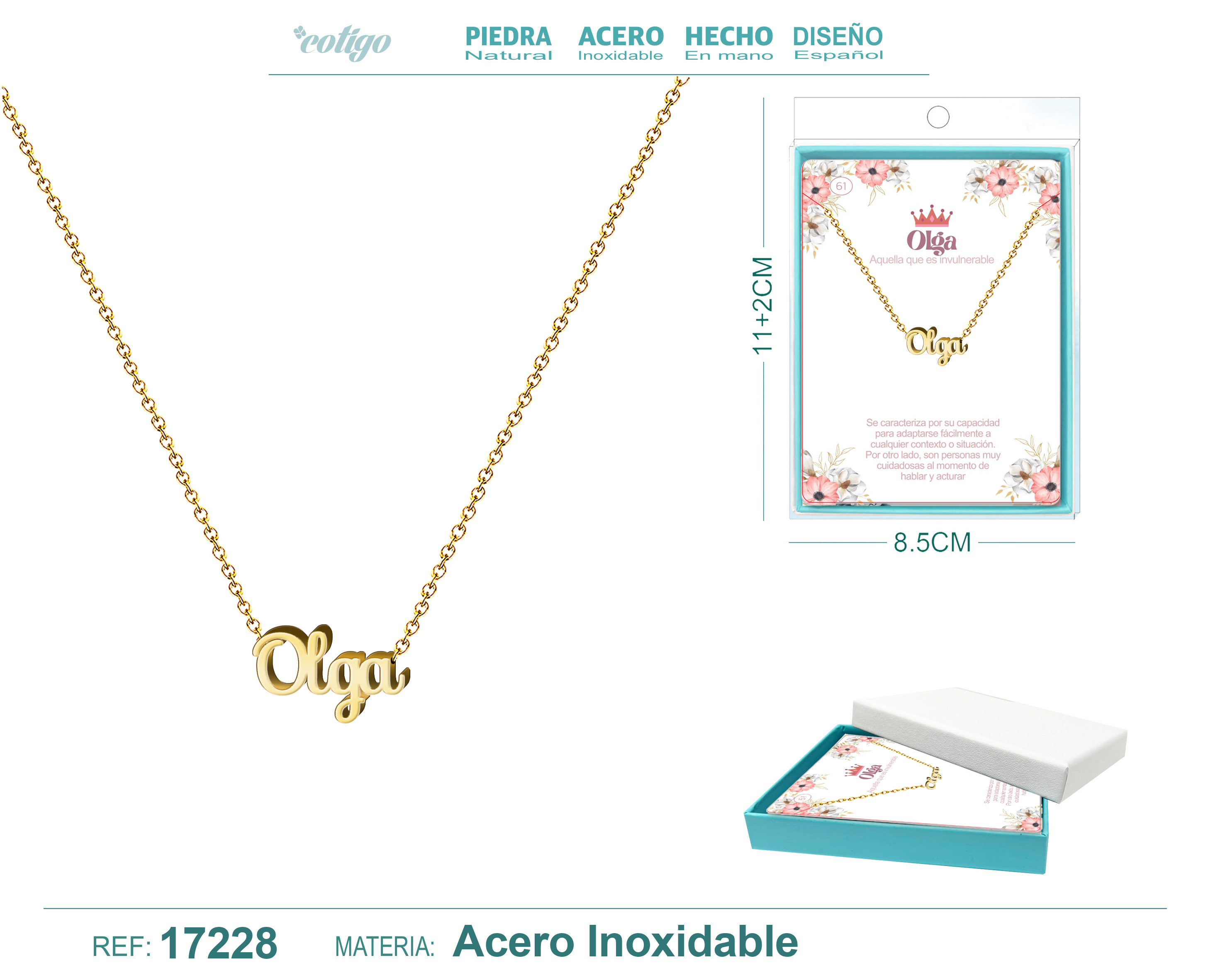 COLLAR OLGA ACERO COLOR DORADO