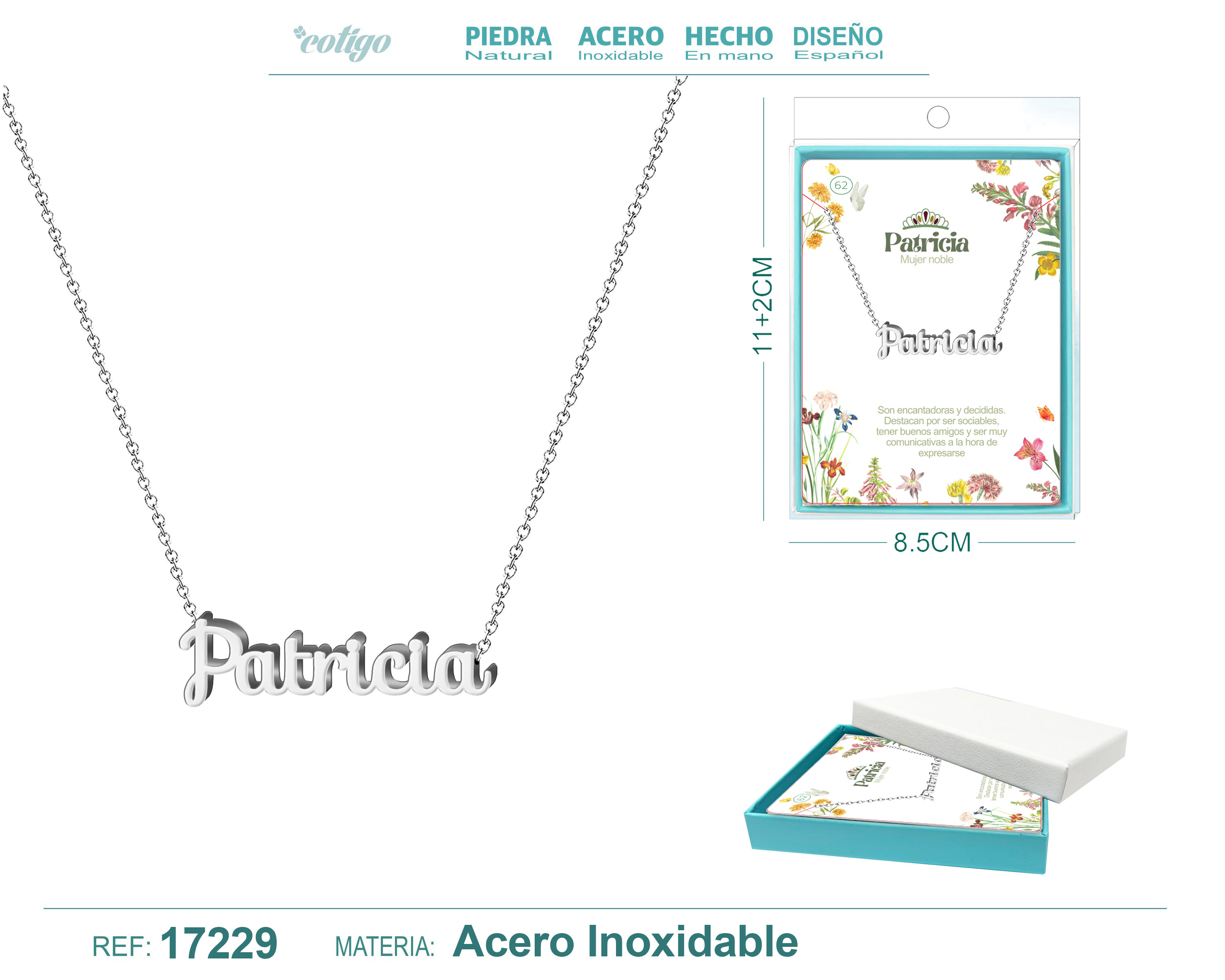 COLLAR PATRICIA ACERO COLOR PLATEADO