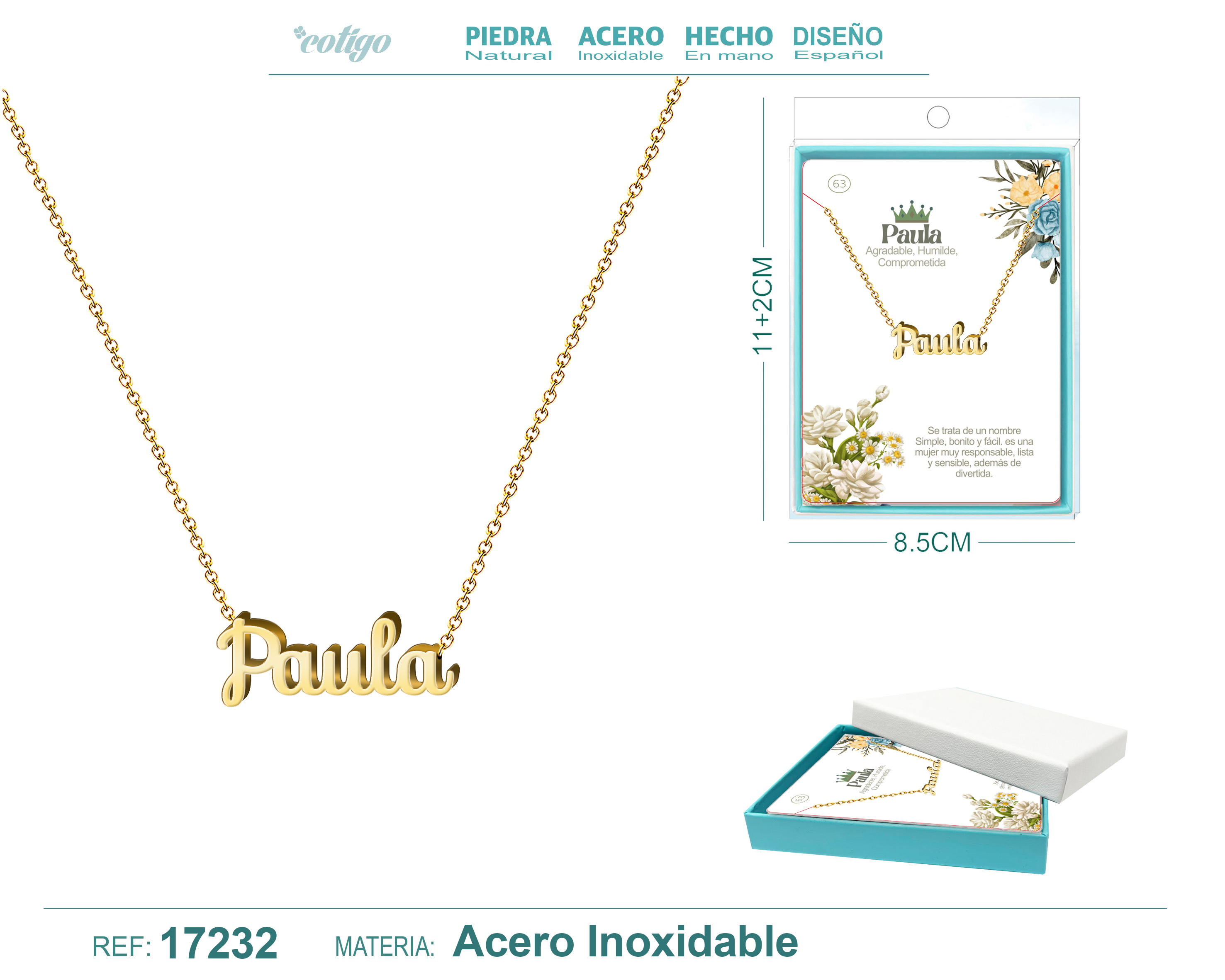 COLLAR PAULA ACERO COLOR DORADO