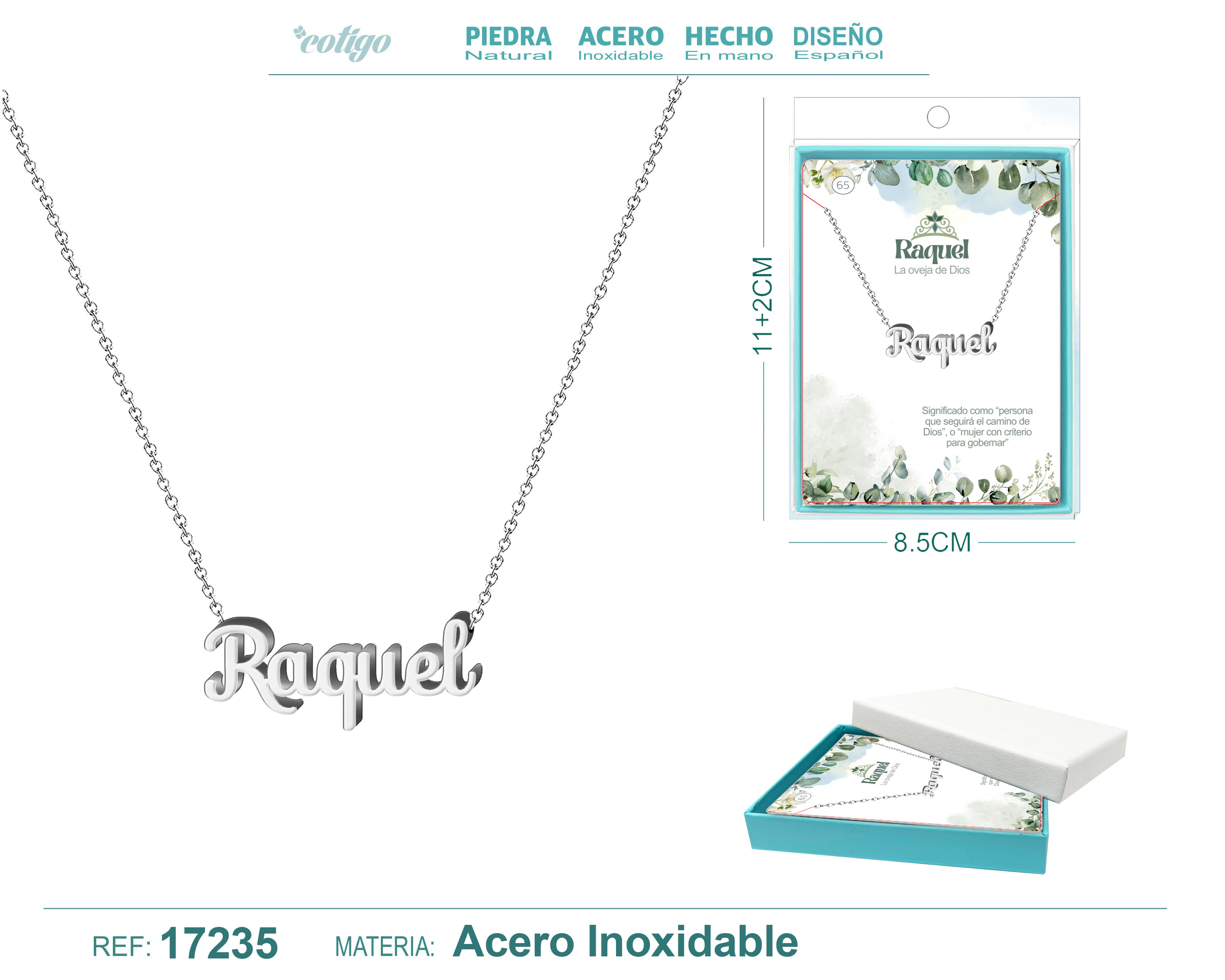 COLLAR RAQUEL ACERO COLOR PLATEADO