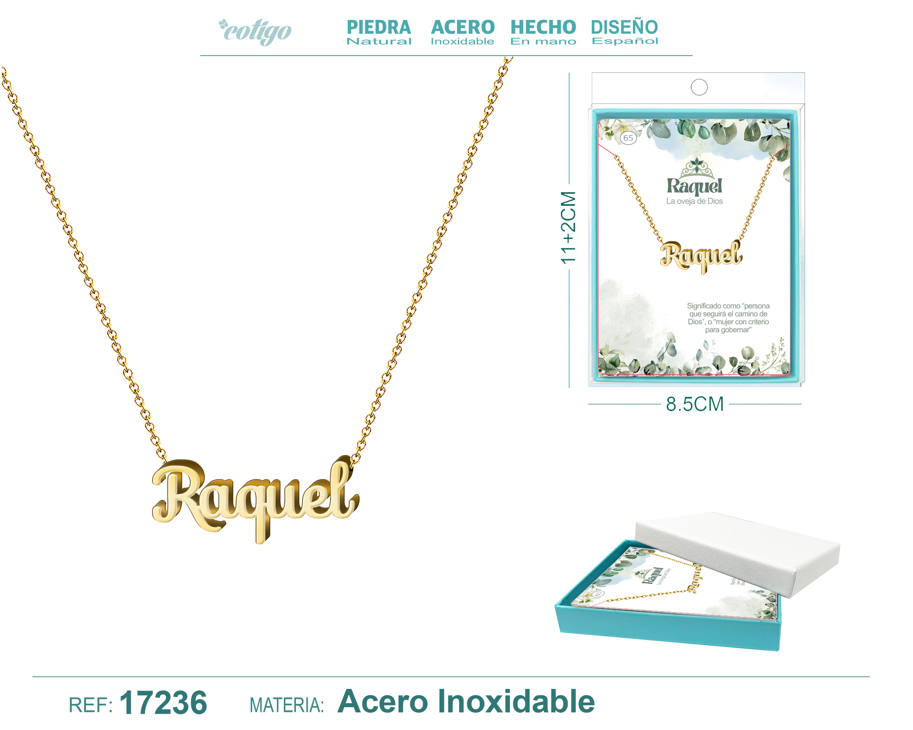 COLLAR RAQUEL ACERO COLOR DORADO