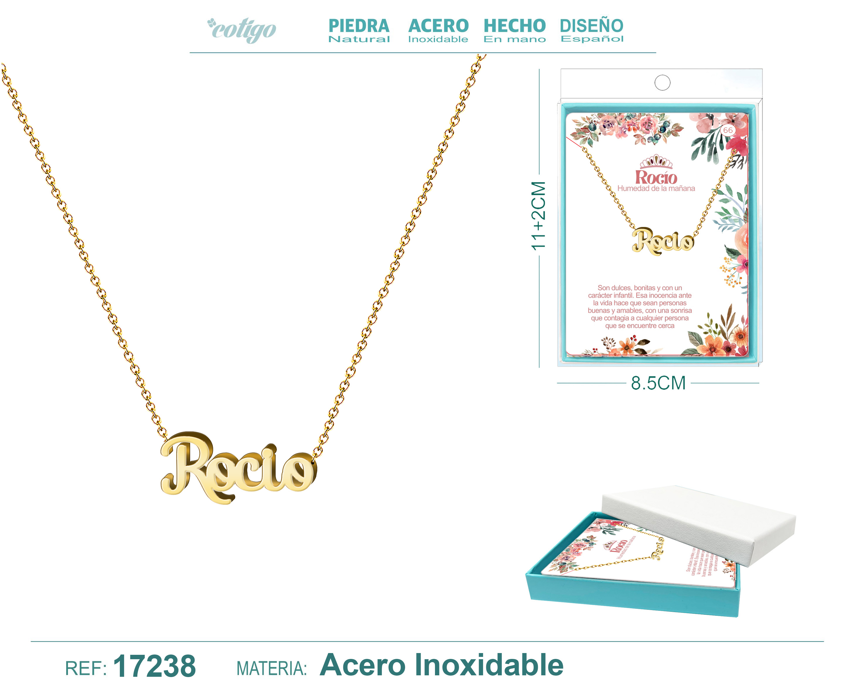 COLLAR ROCIO ACERO COLOR DORADO