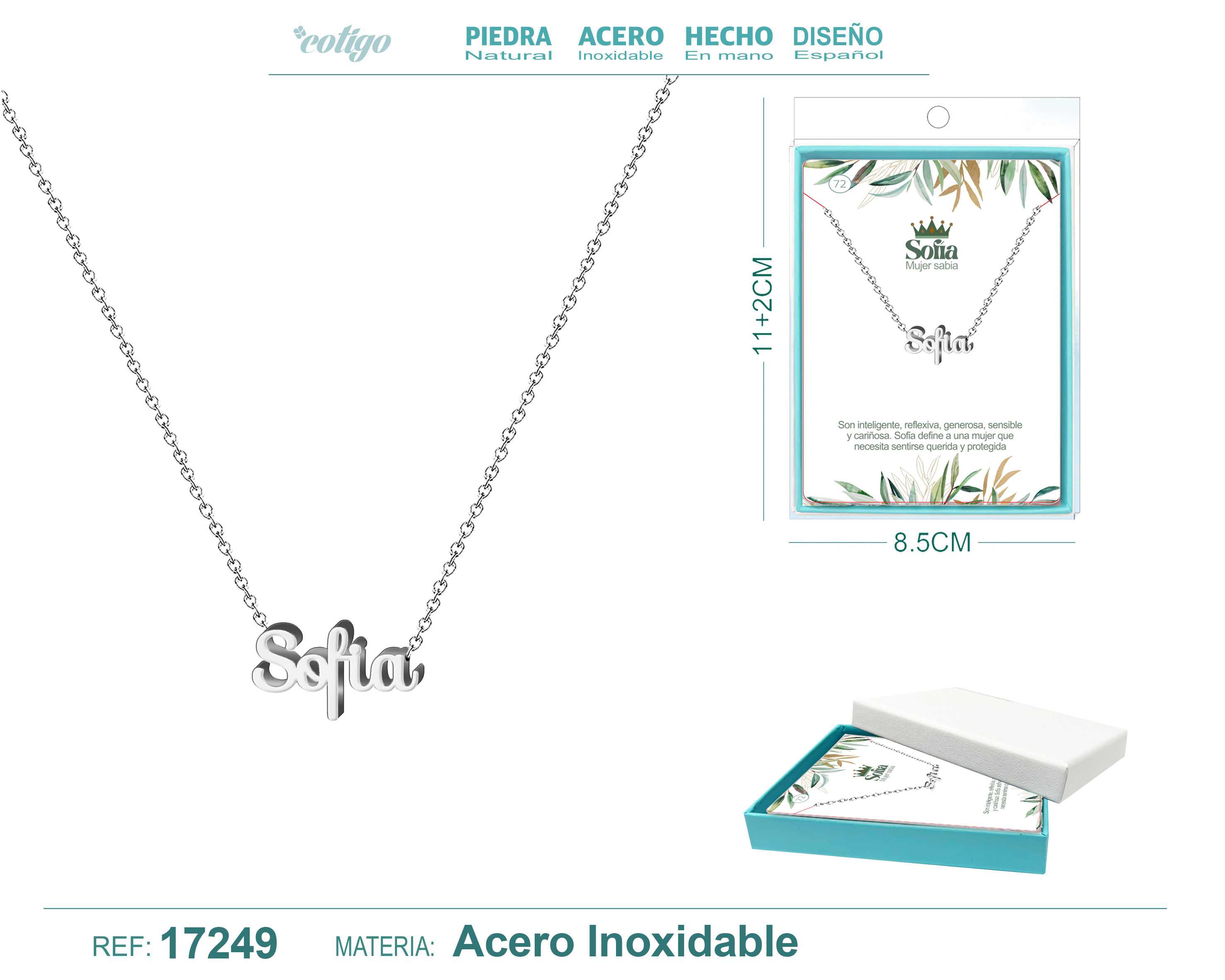 COLLAR SOFIA ACERO COLOR PLATEADO