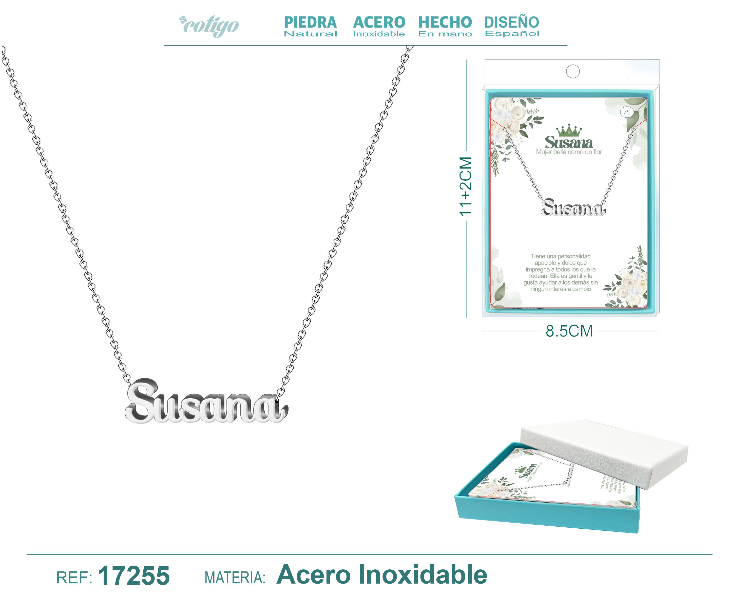 COLLAR SUSANA ACERO COLOR PLATEADO