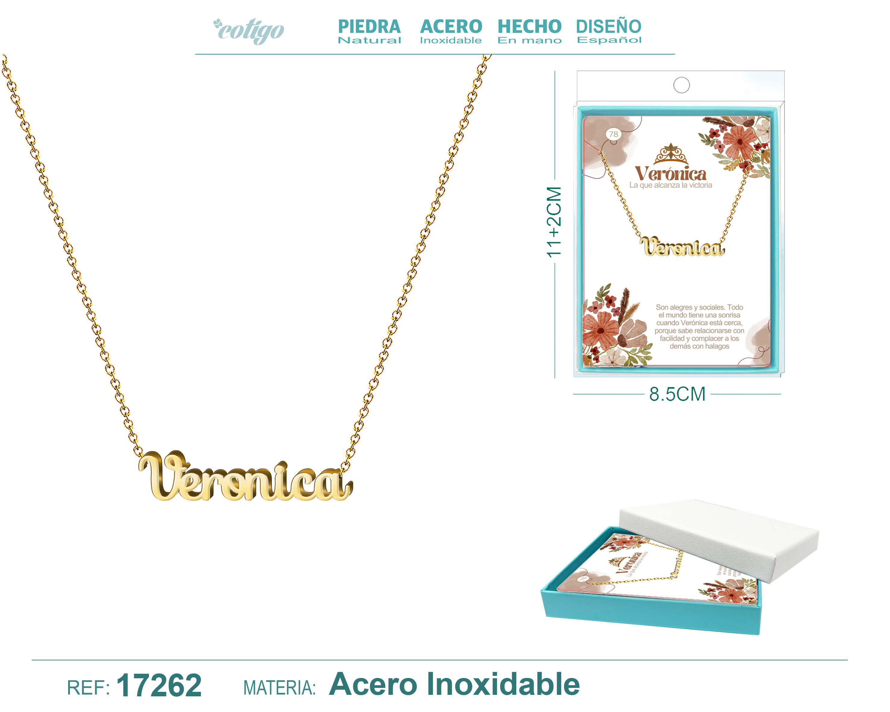 COLLAR VERONICA ACERO COLOR DORADO