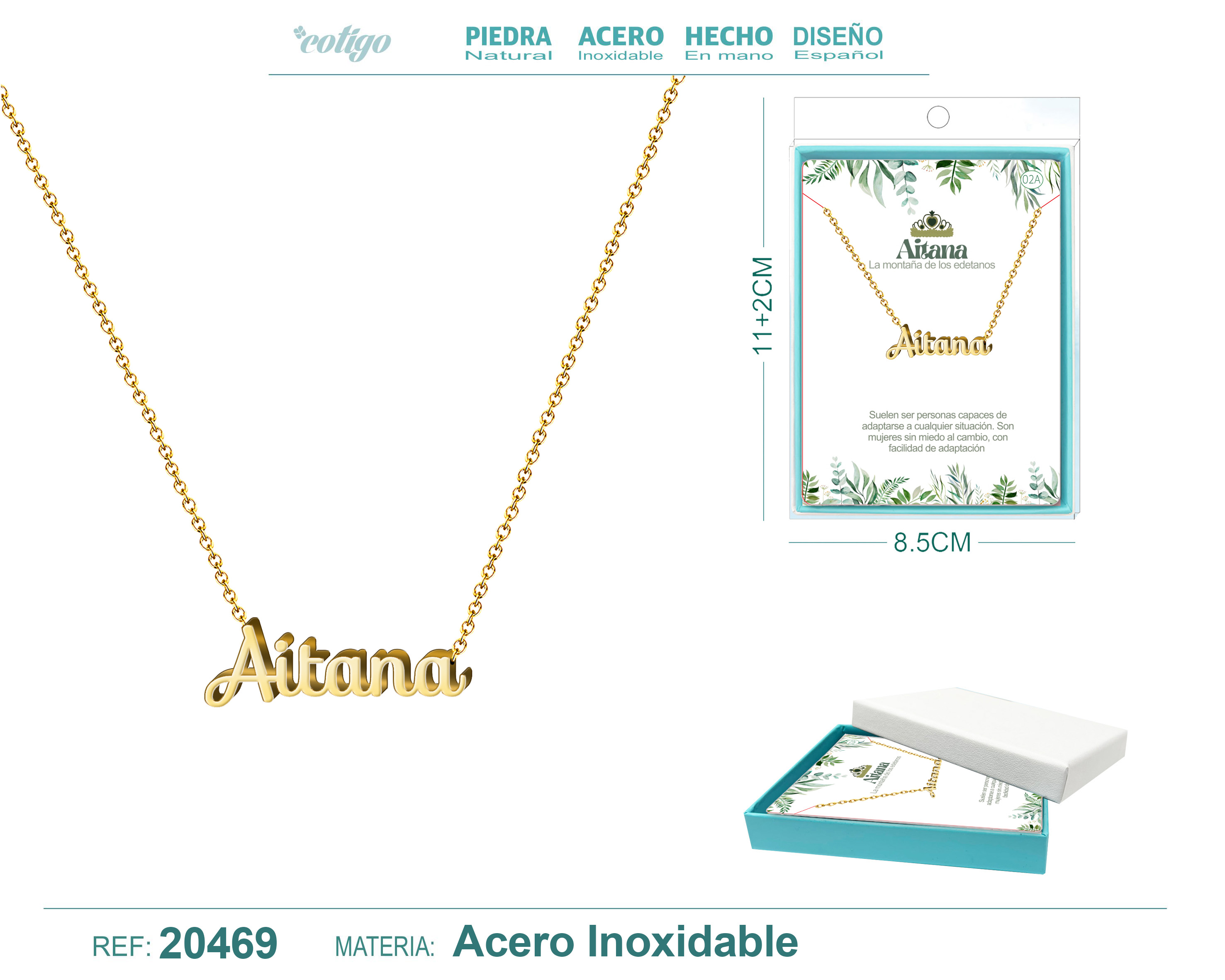 02A COLLAR NOMBRE- AITANA -ACERO DORADO