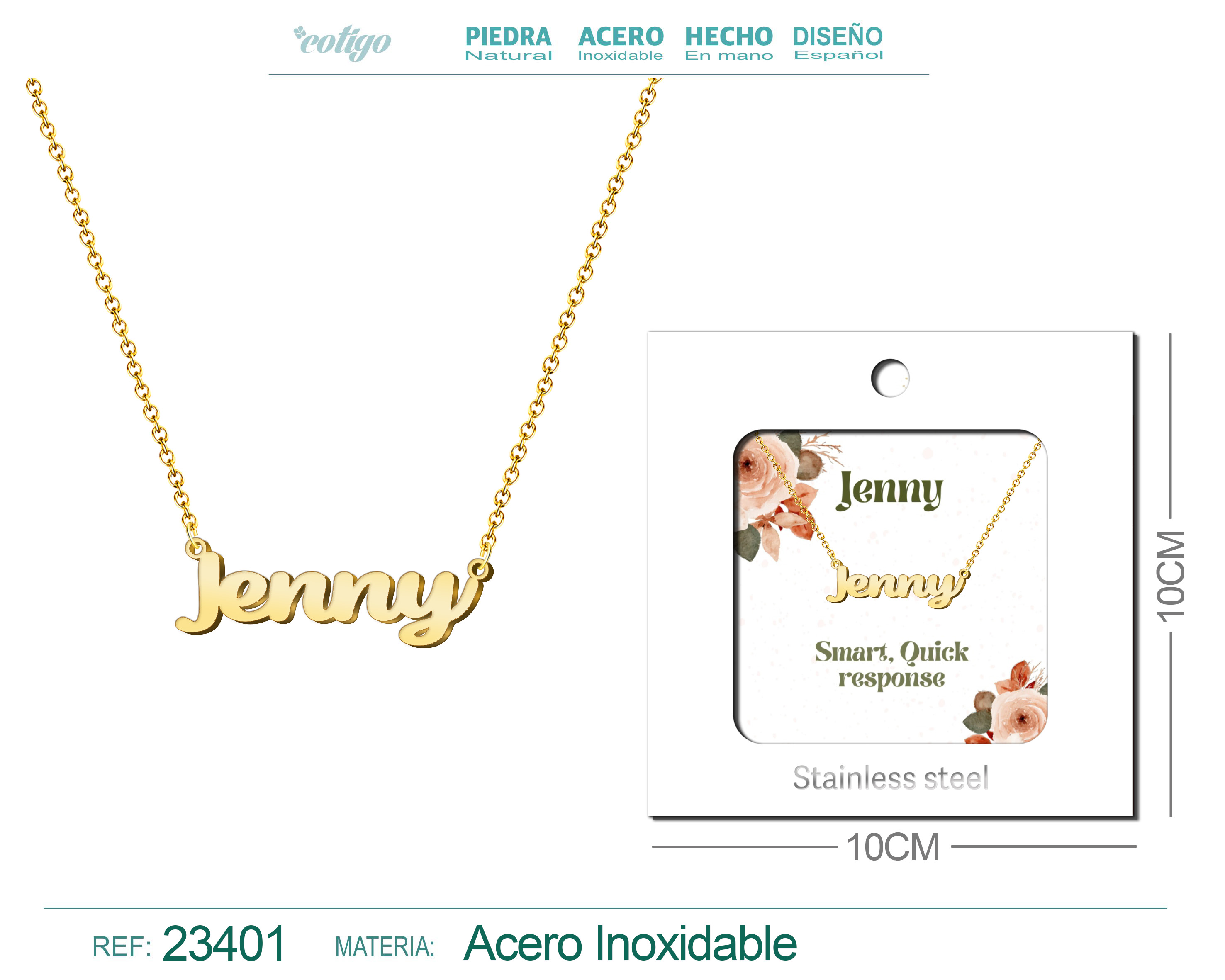 COLLAR NOMBRE INGLES JENNY ACERO CON SOBRE