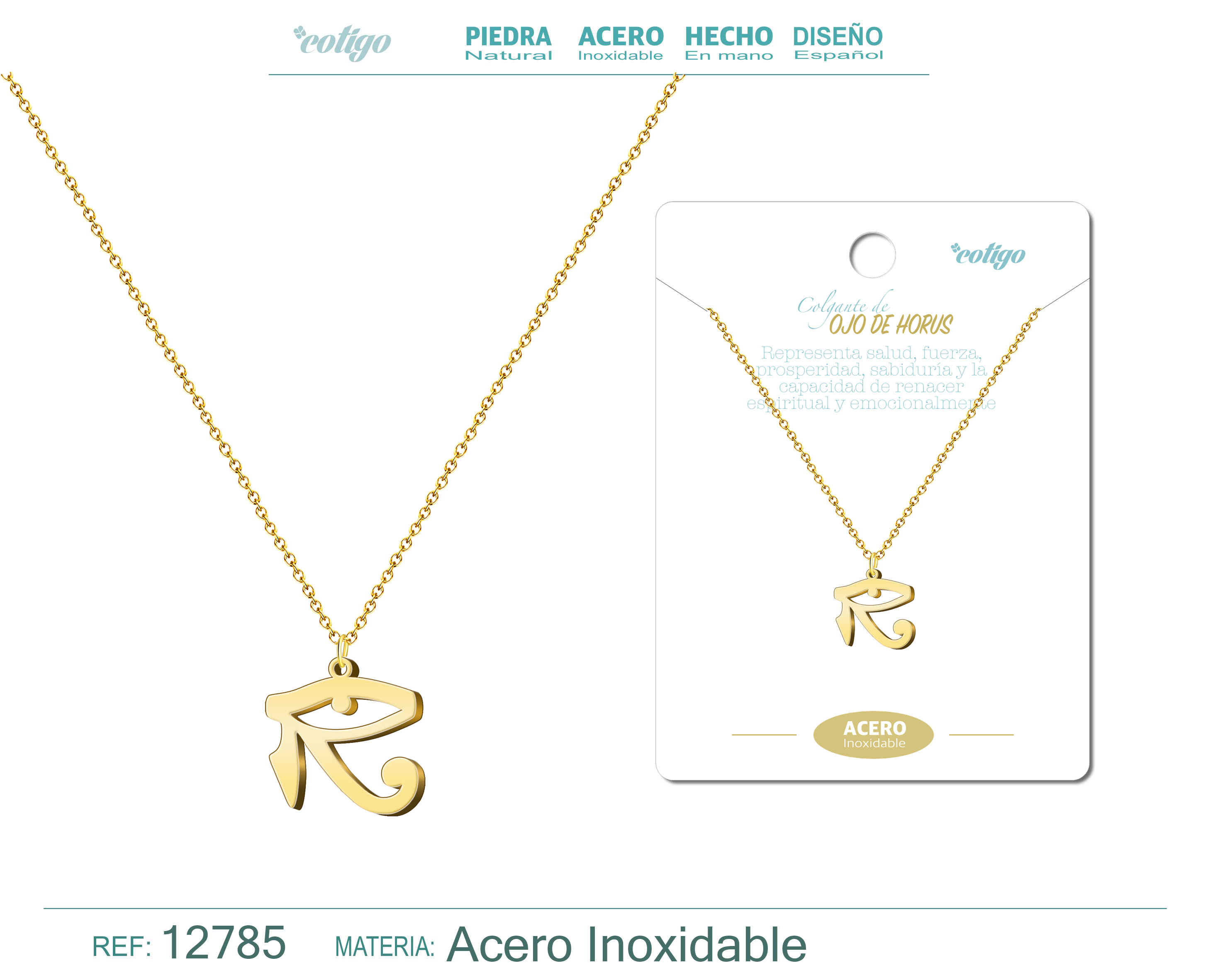 COLGANTE OJO DE HORUS ACERO COLOR DORADO