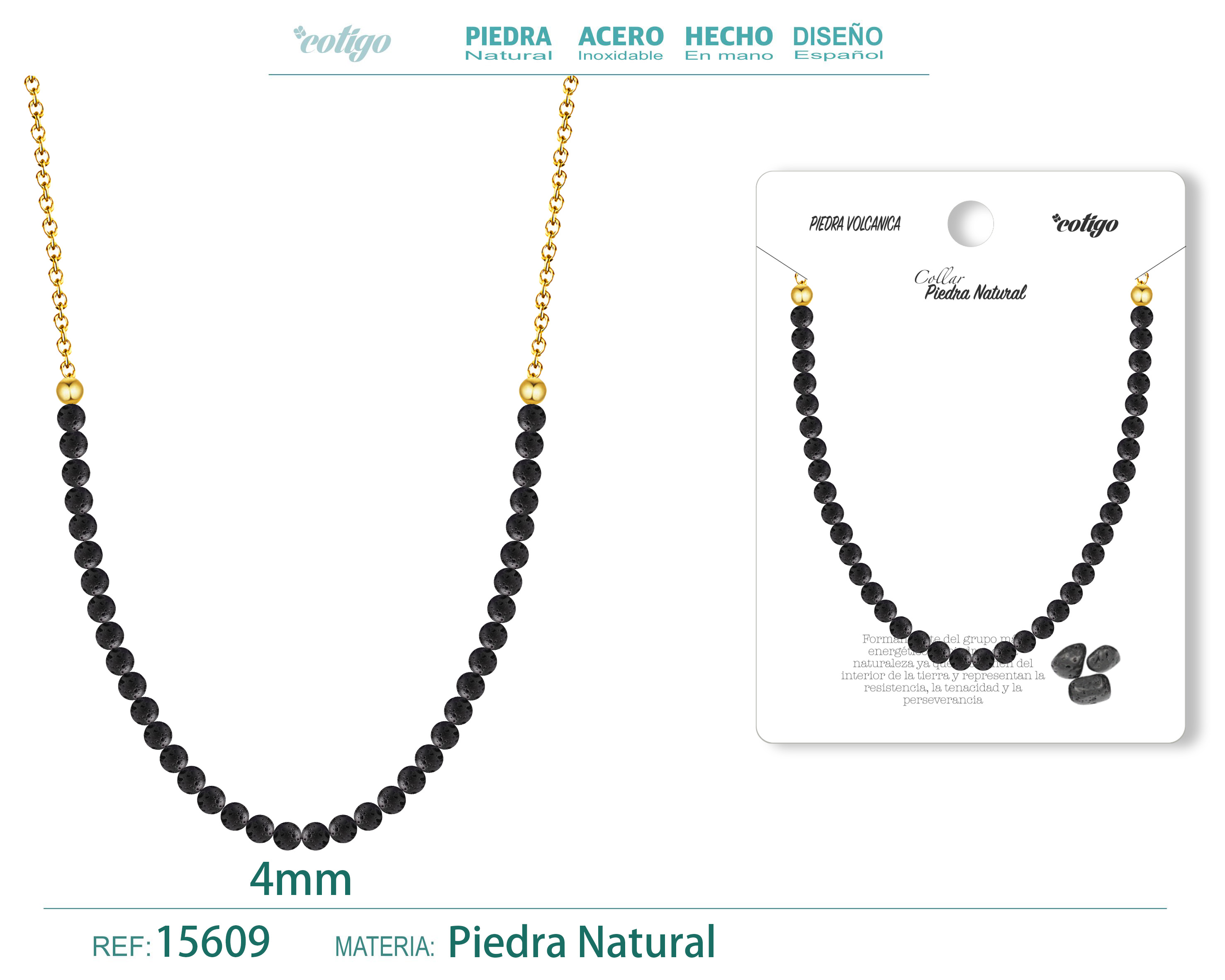 COLLAR VOLCANICA 4MM