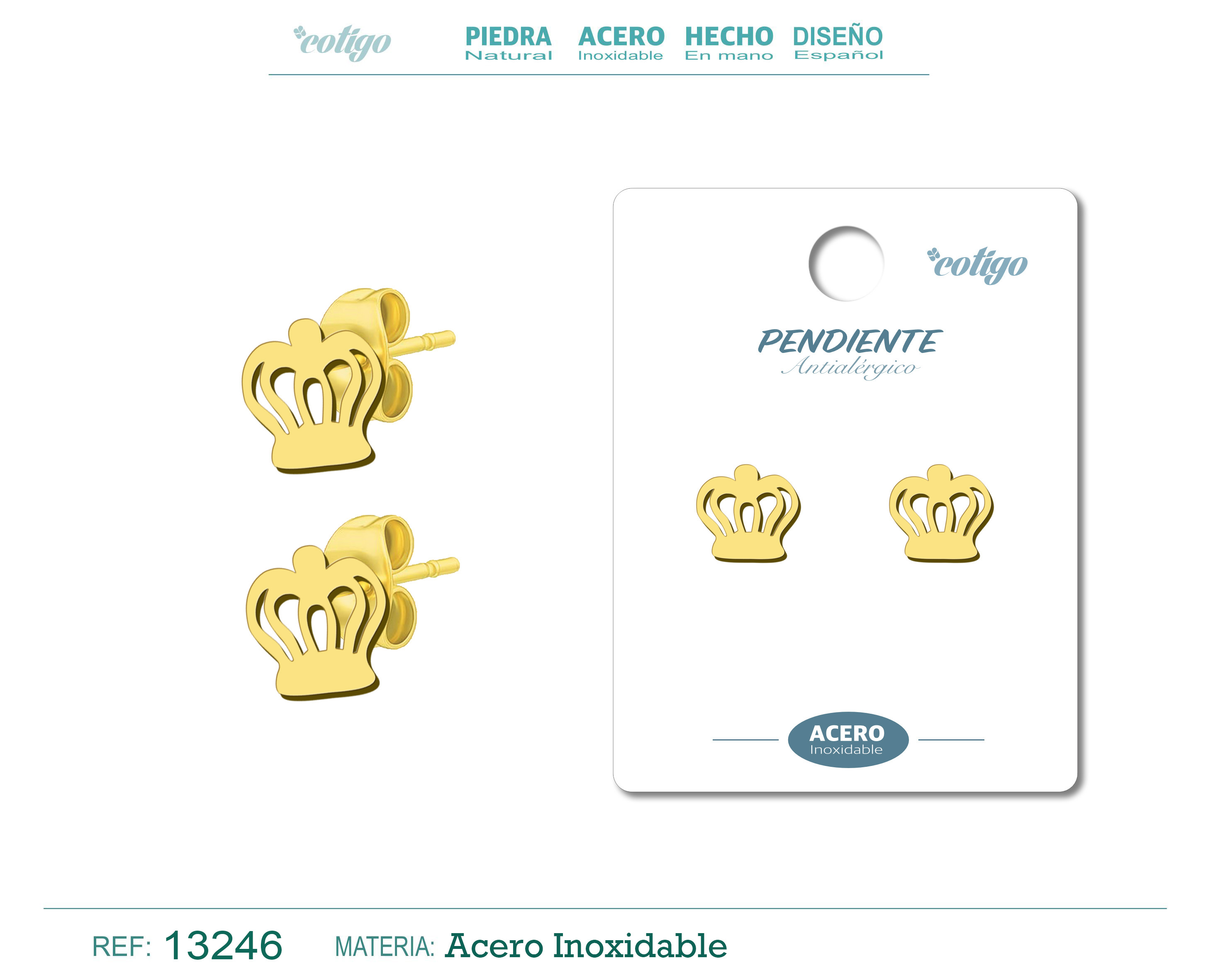PENDIENTE ACERO  INOXIDABLE COLOR DORADO